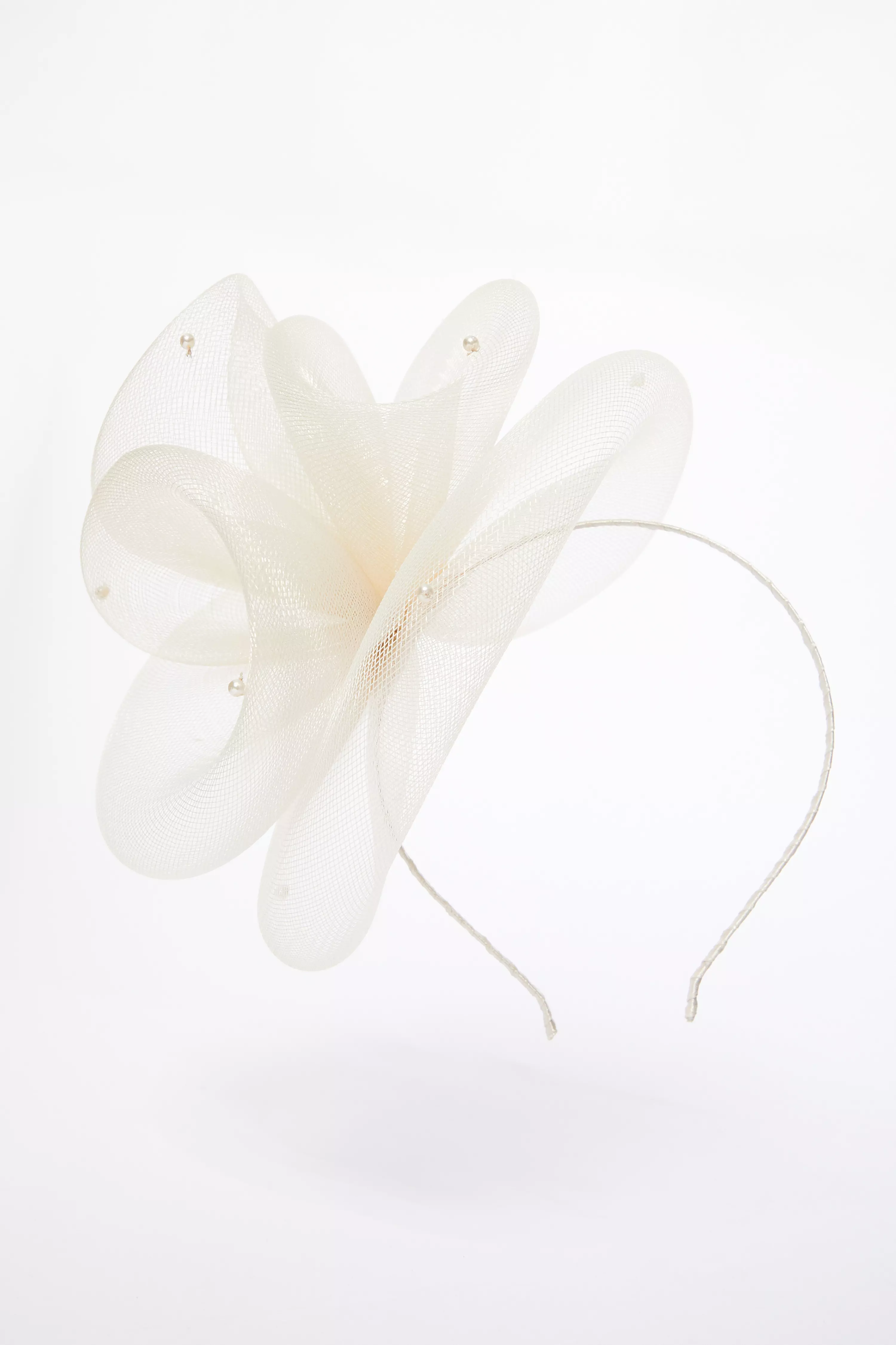 Champagne Swirl Pearl Headband Fascinator