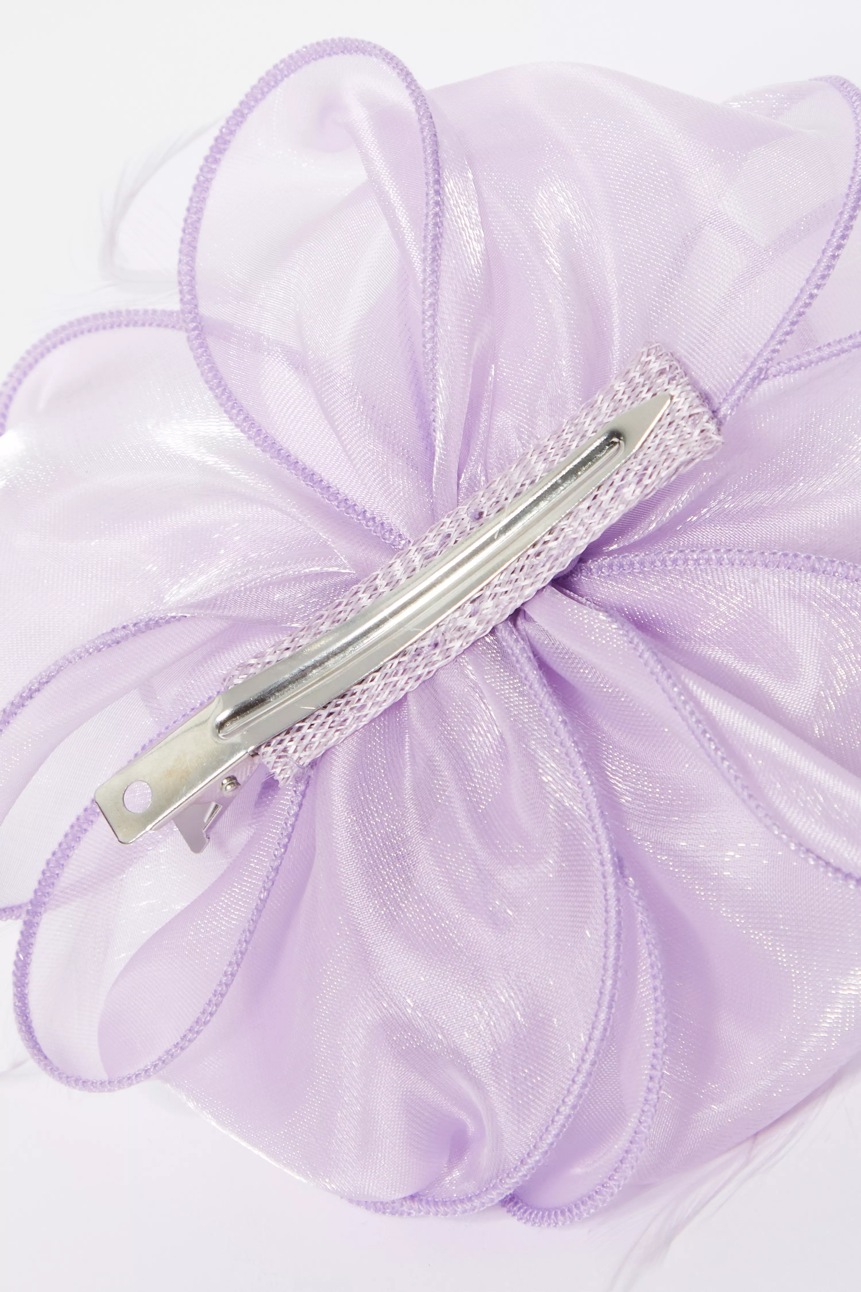 Lilac Shimmer Clip On Fascinator