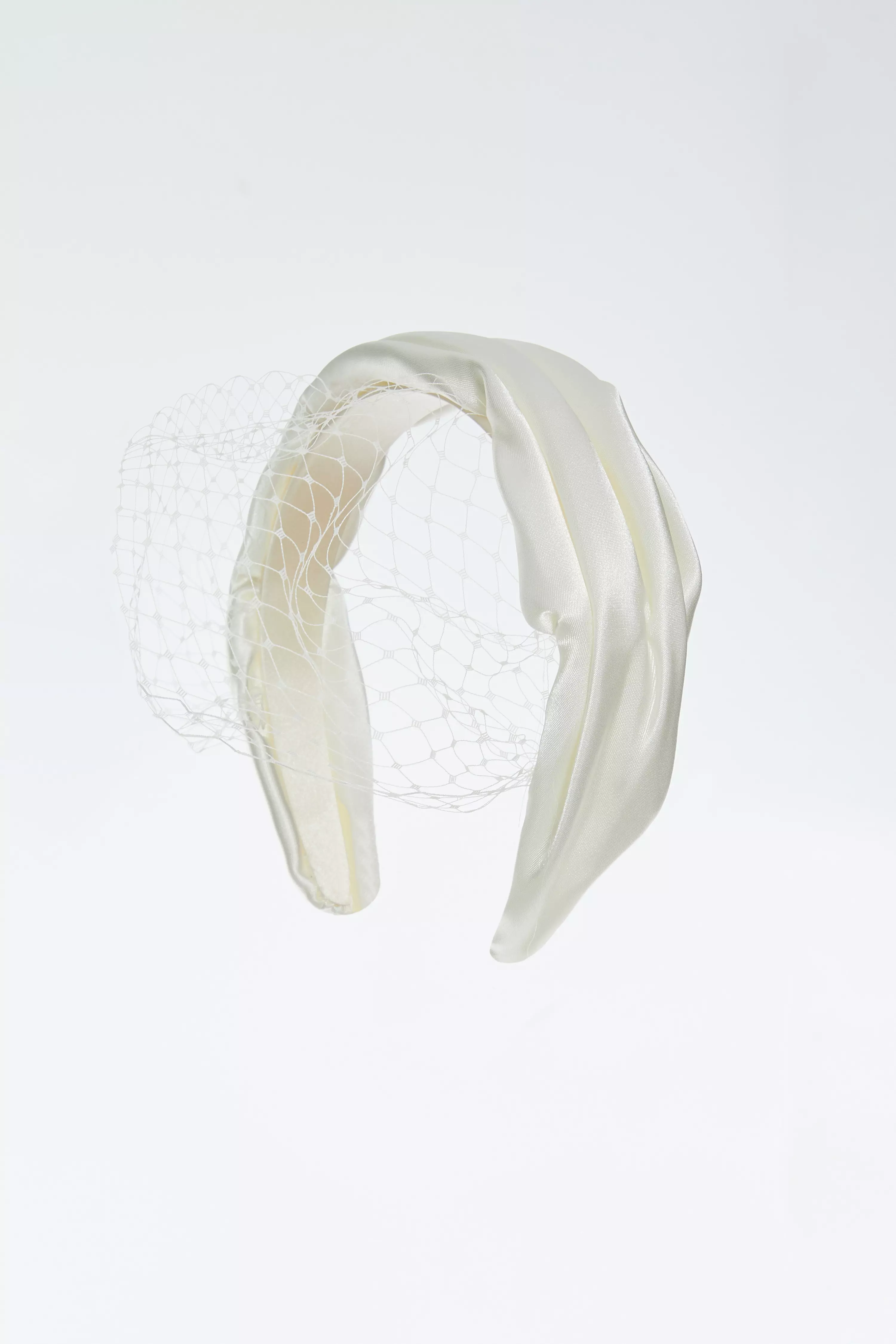 White Satin Mesh Headband