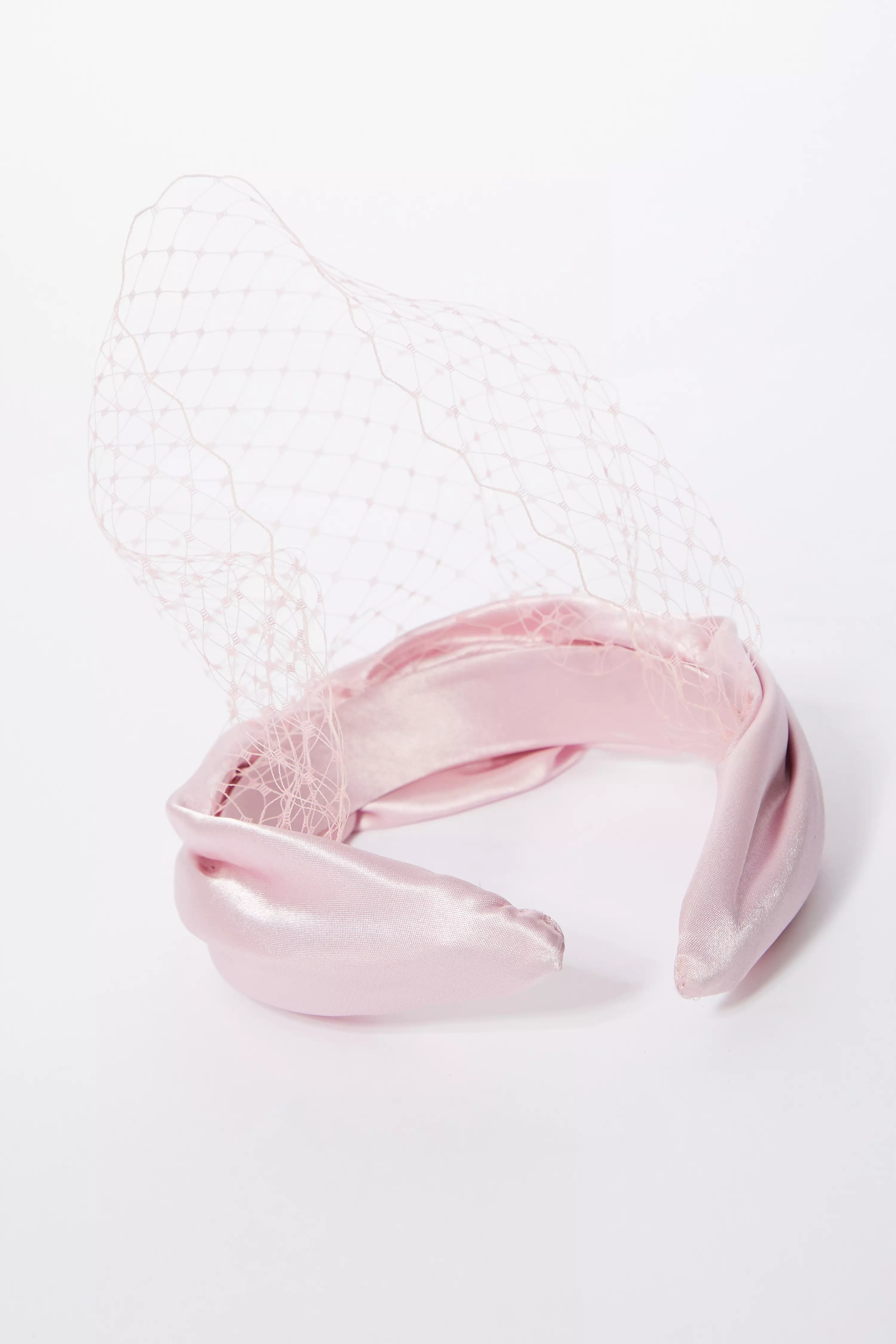 Pink Satin Mesh Headband