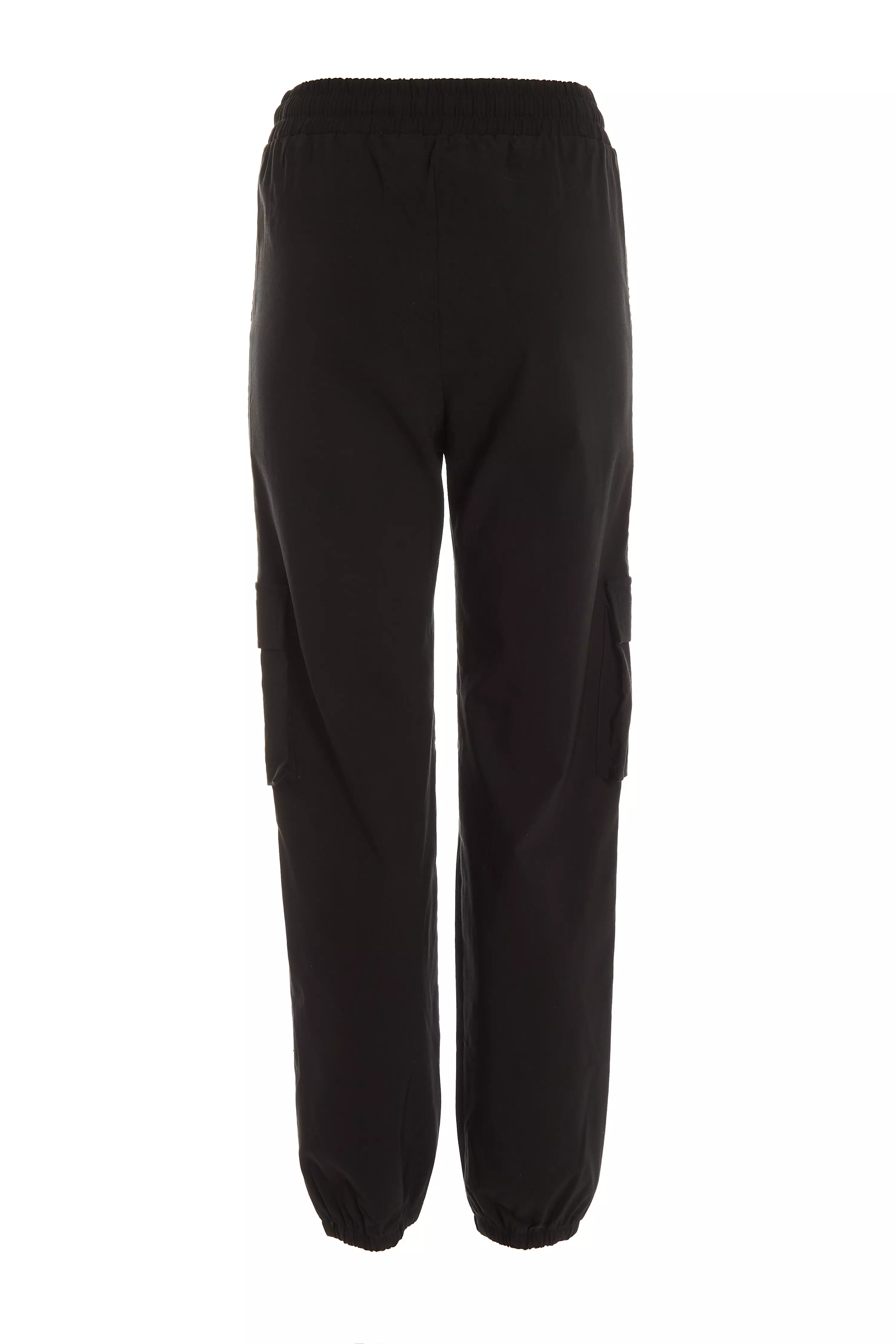 Black Tie Waist Cargo Trousers