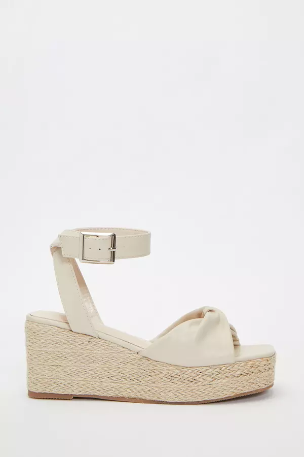 Nude Twist Front Wedges