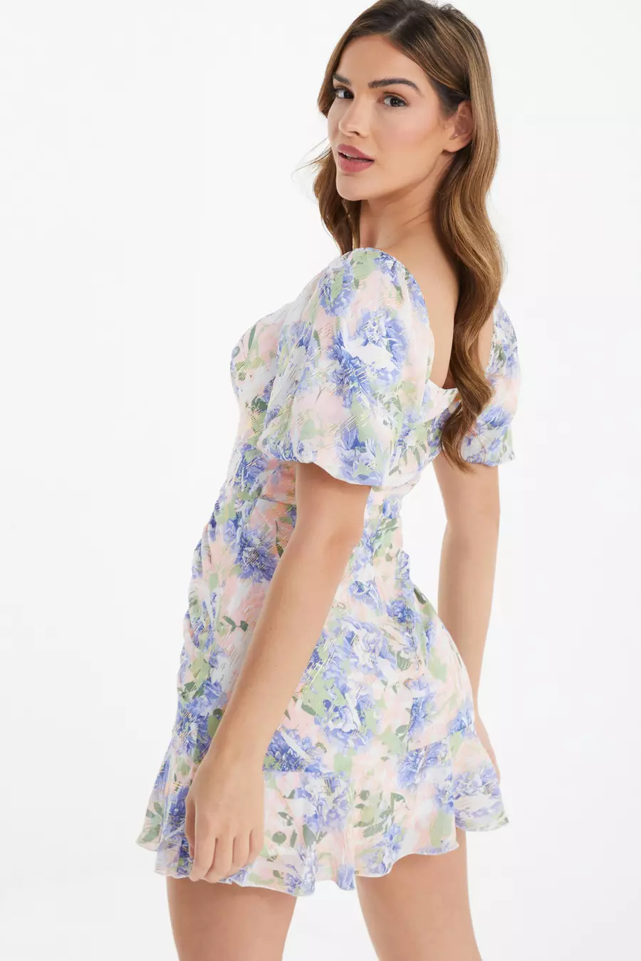 Chiffon floral mini dress best sale