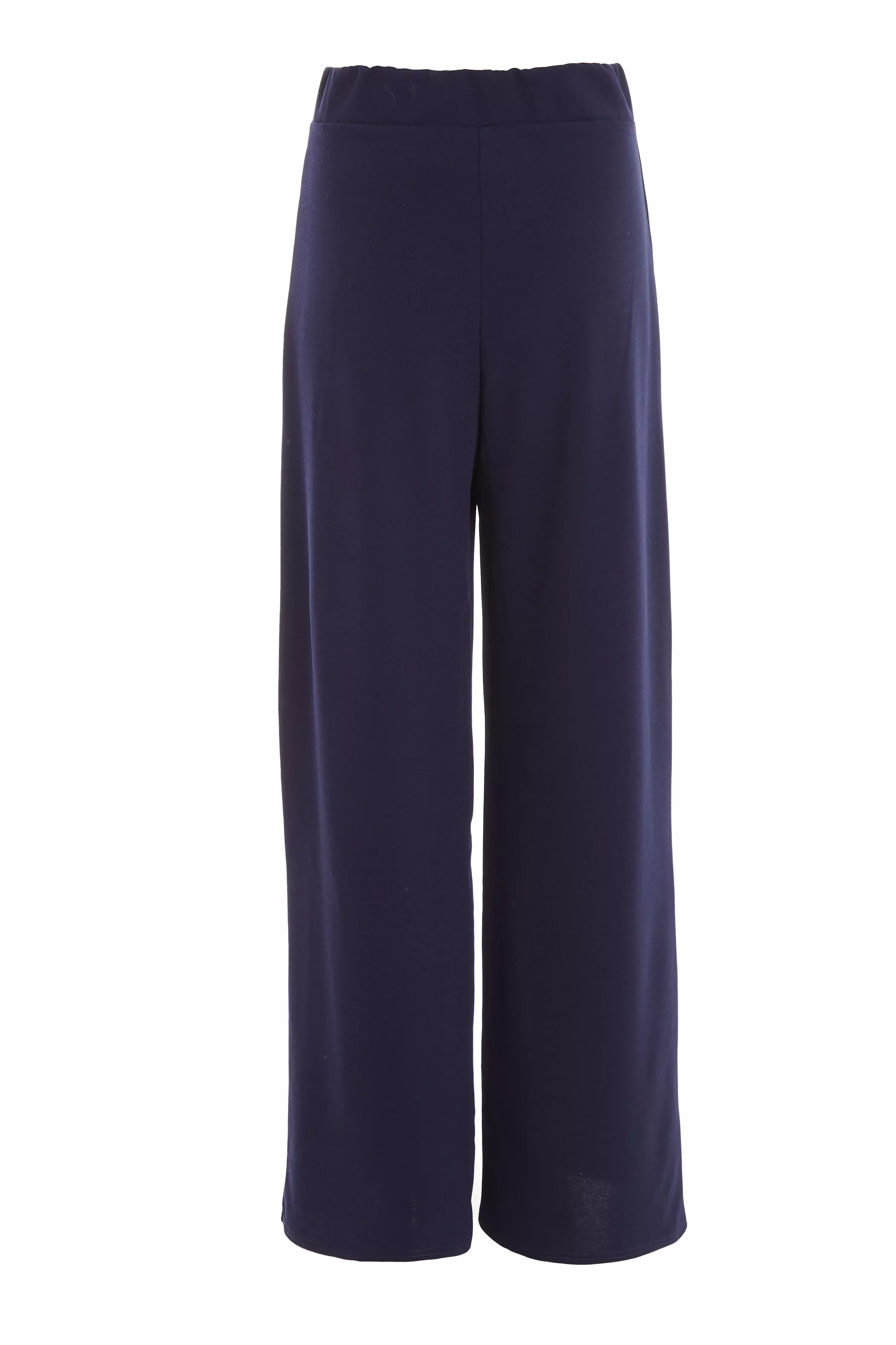 Navy Buckle Palazzo Trousers