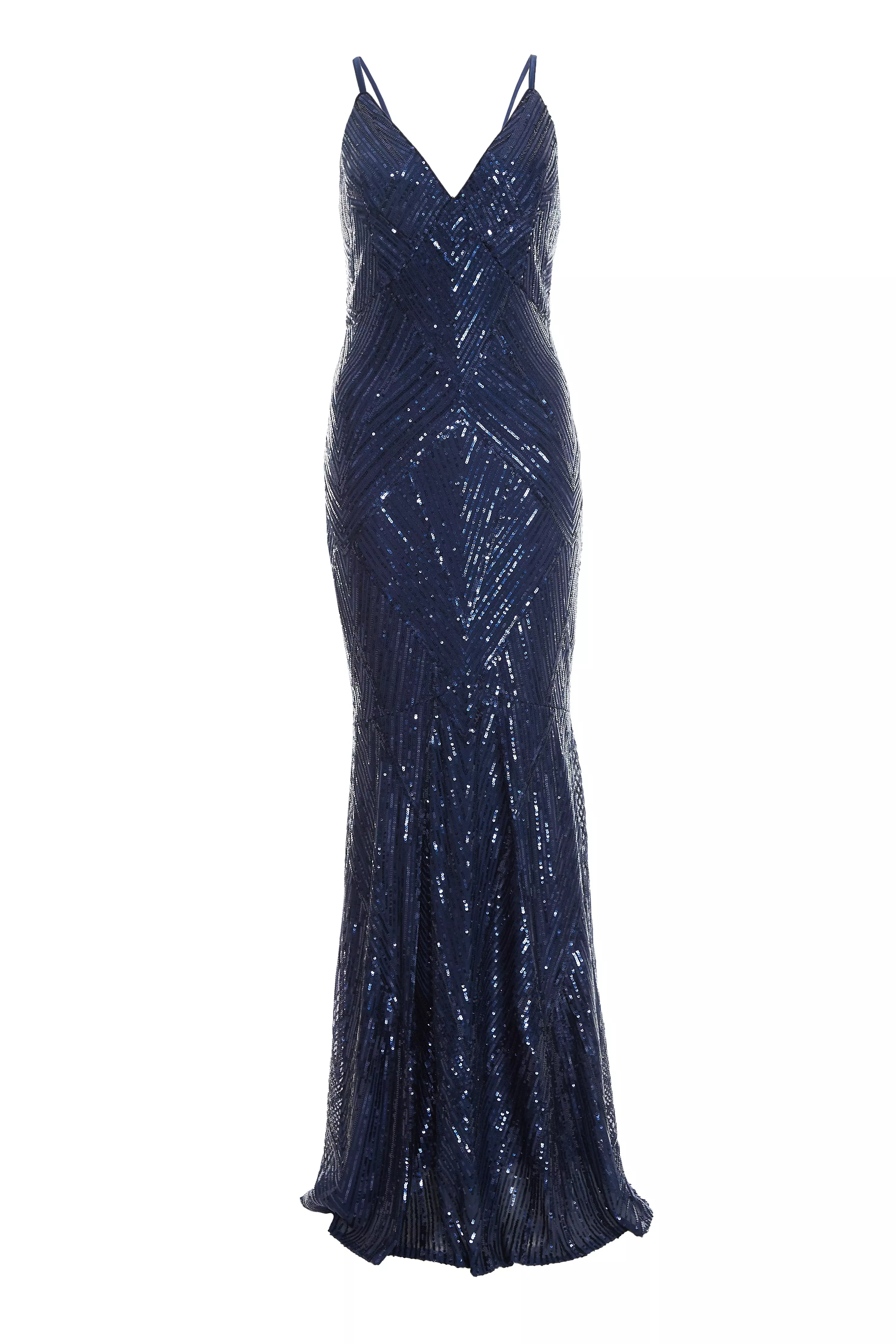 Quiz sequin store fishtail maxi dress