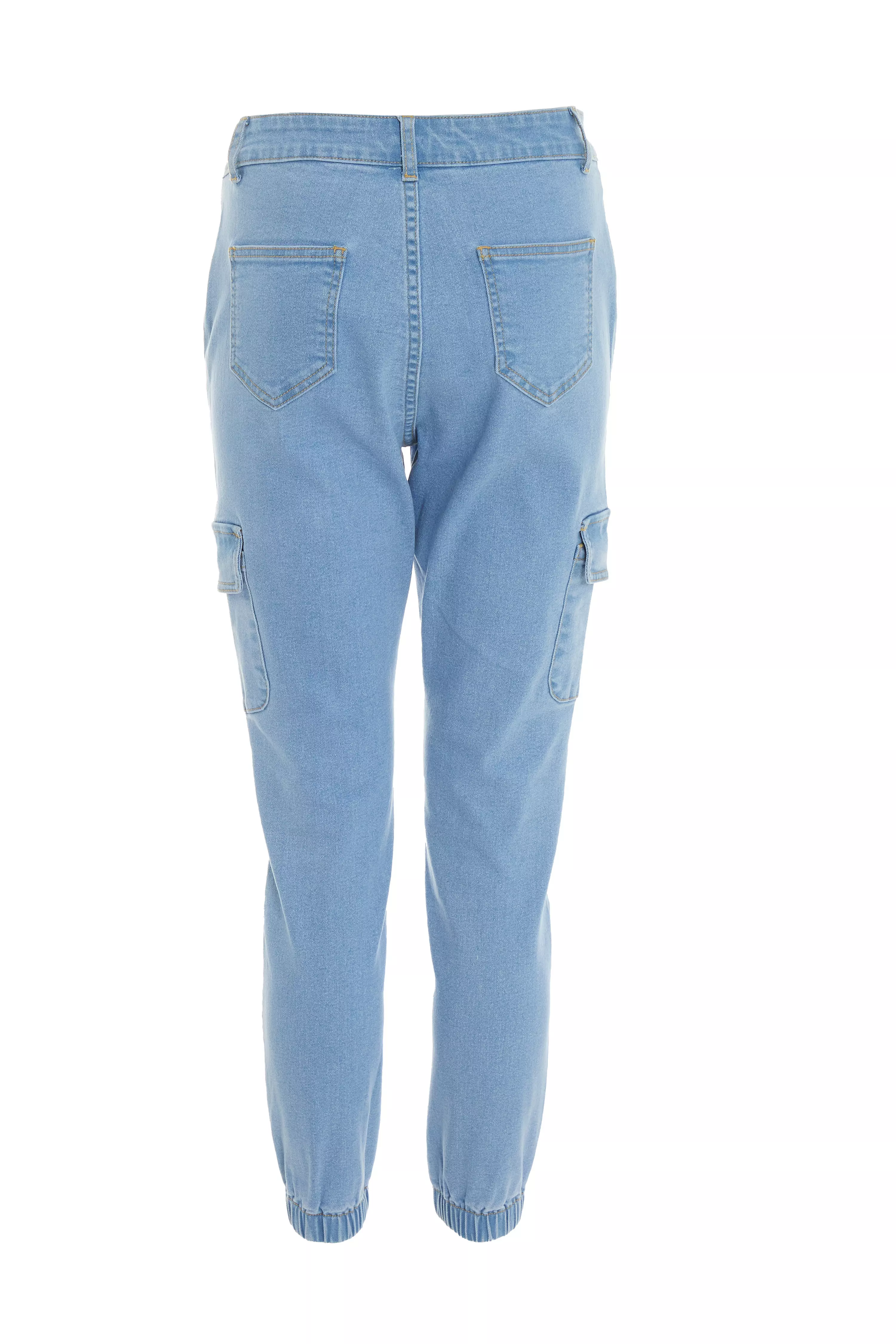 Light Blue Denim Cargo Jeans