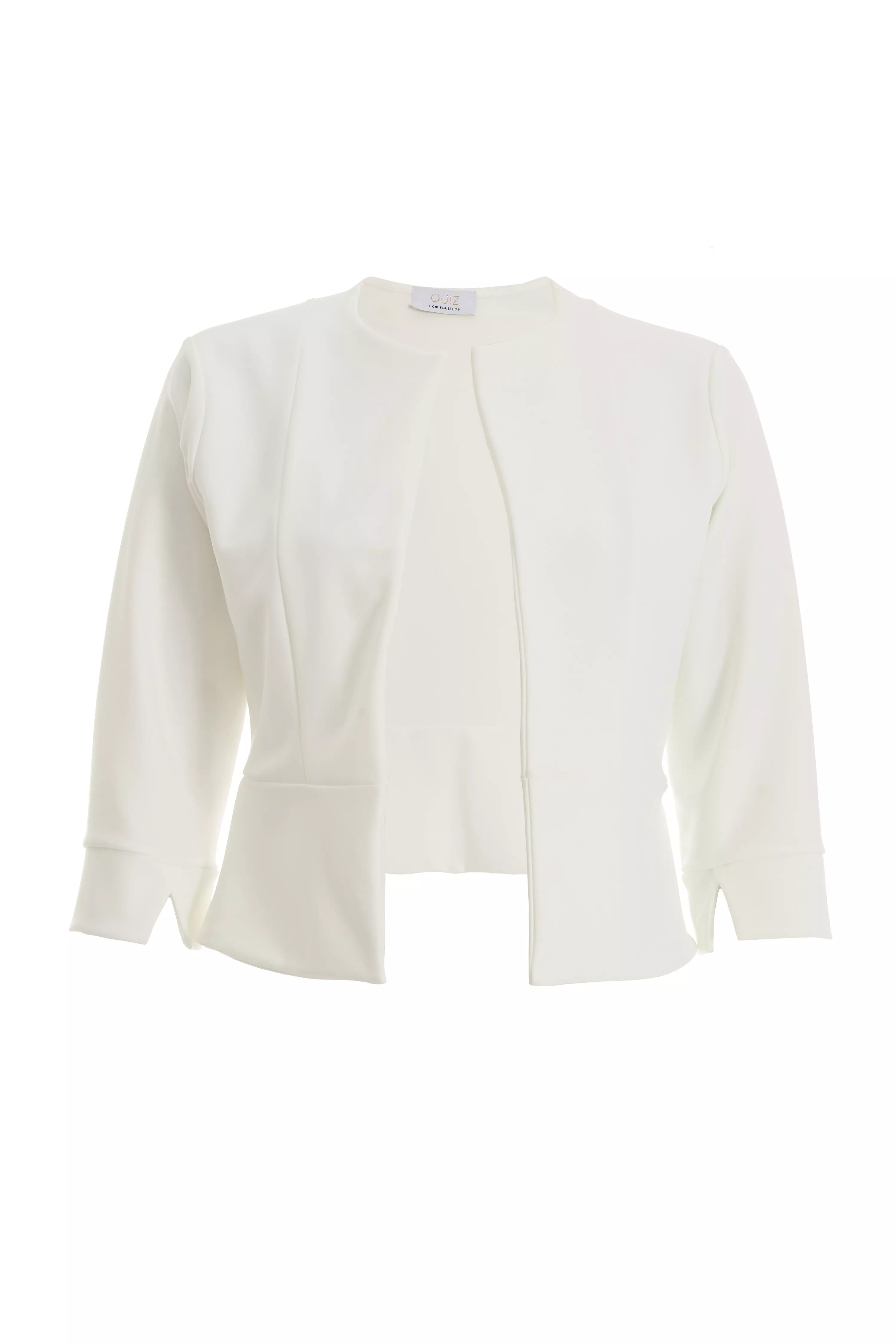 Cream Split Sleeve Crop Jacket