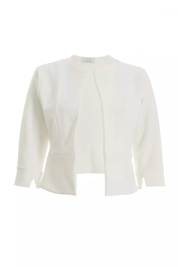 Cream Split Sleeve Crop Jacket<!-- --> - <!-- -->QUIZ Clothing