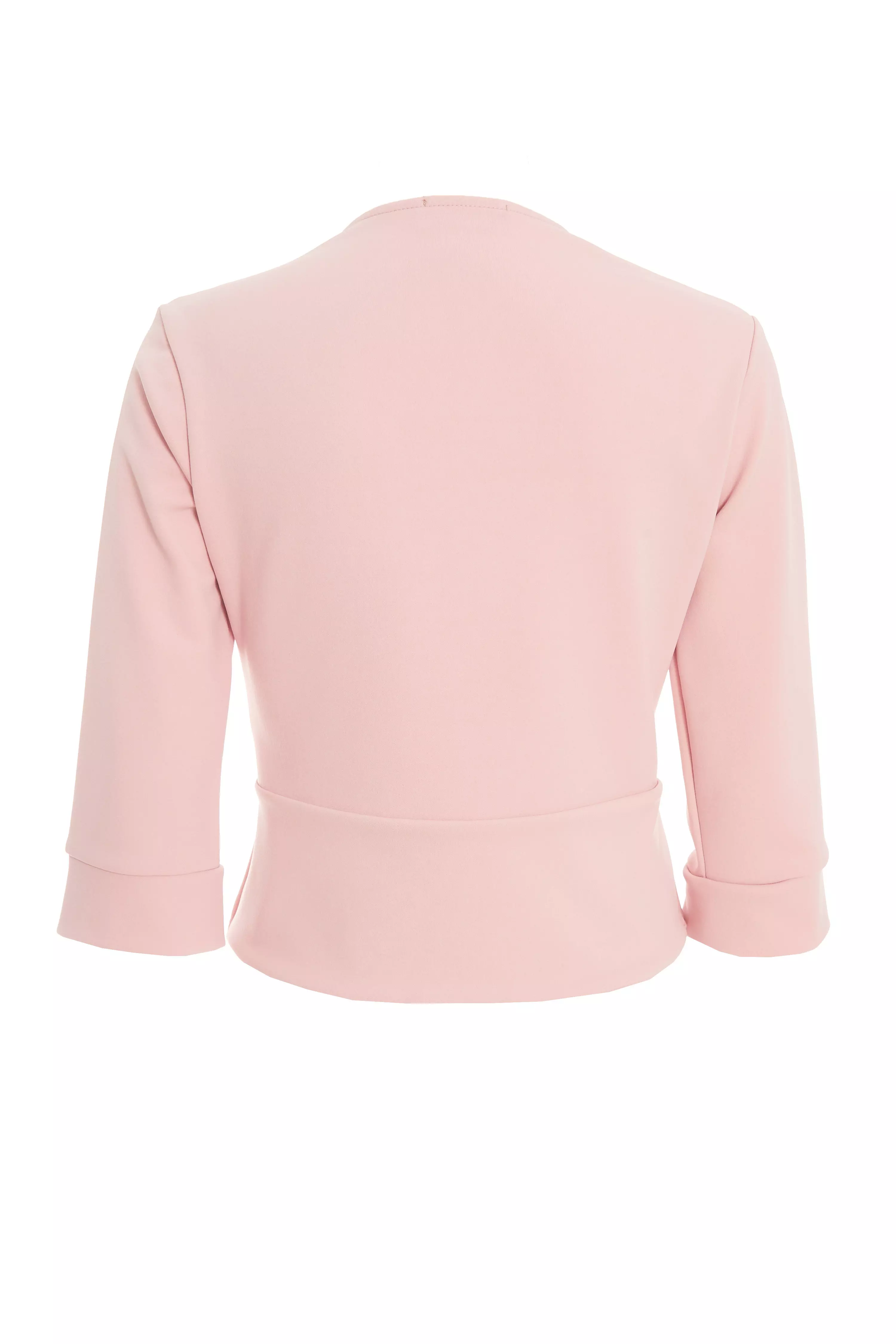 Pink Split Sleeve Crop Jacket