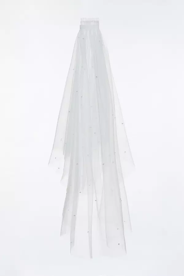 Bridal White Pearl Veil
