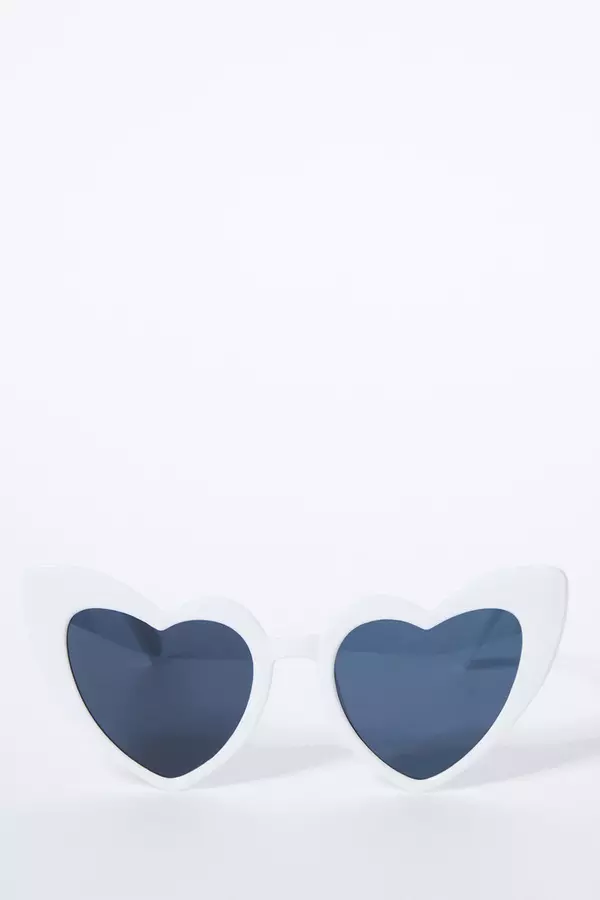 Bridal White Heart Sunglasses