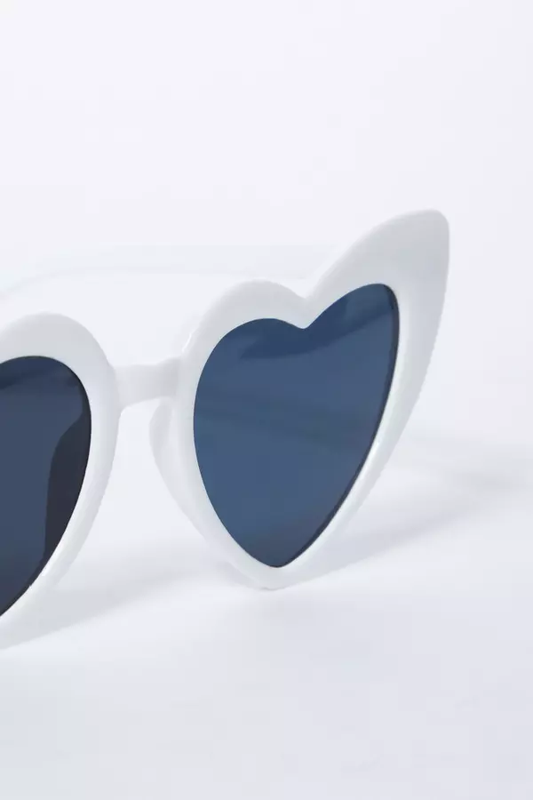 Bridal White Heart Sunglasses