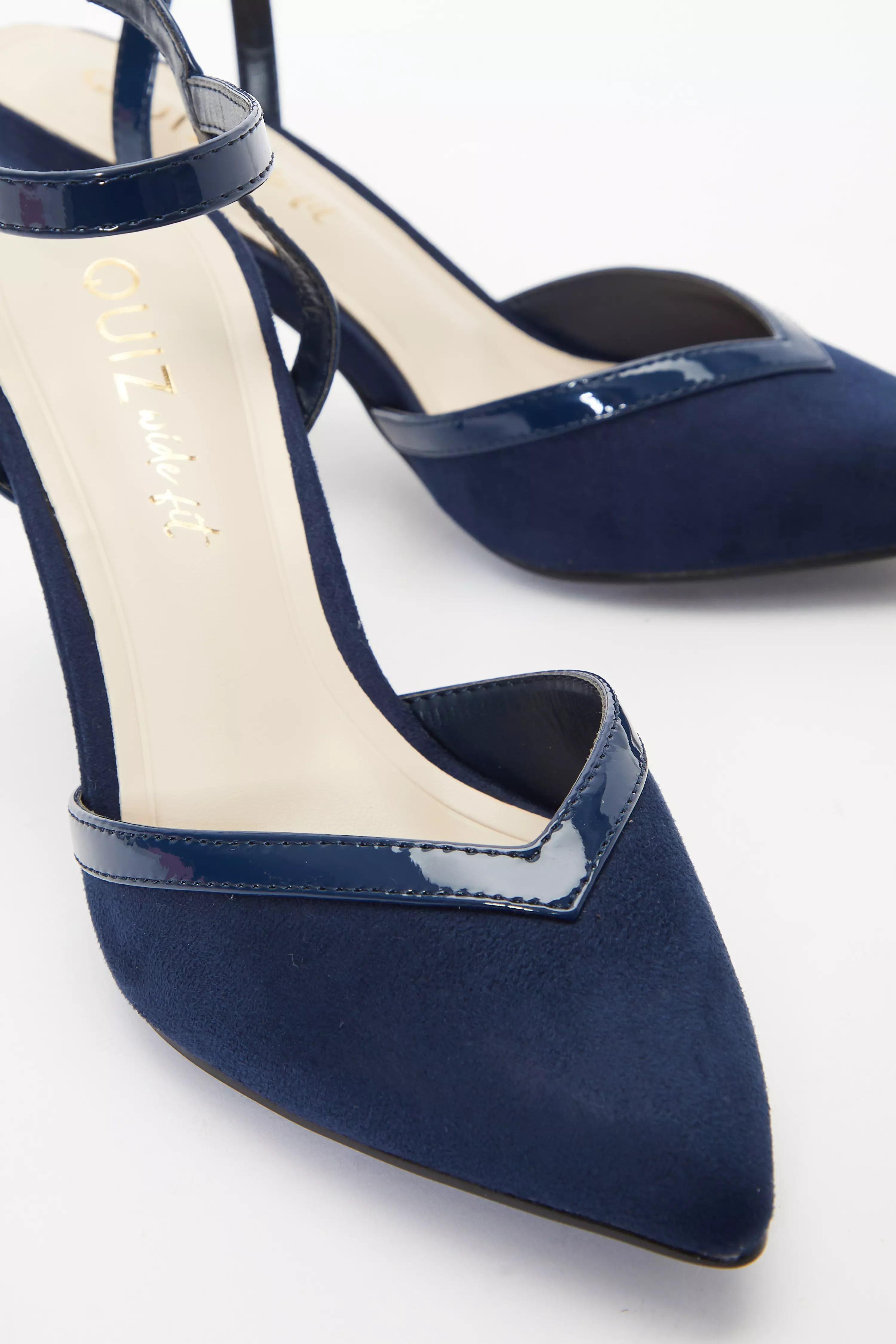 Navy patent shoes wide on sale fit