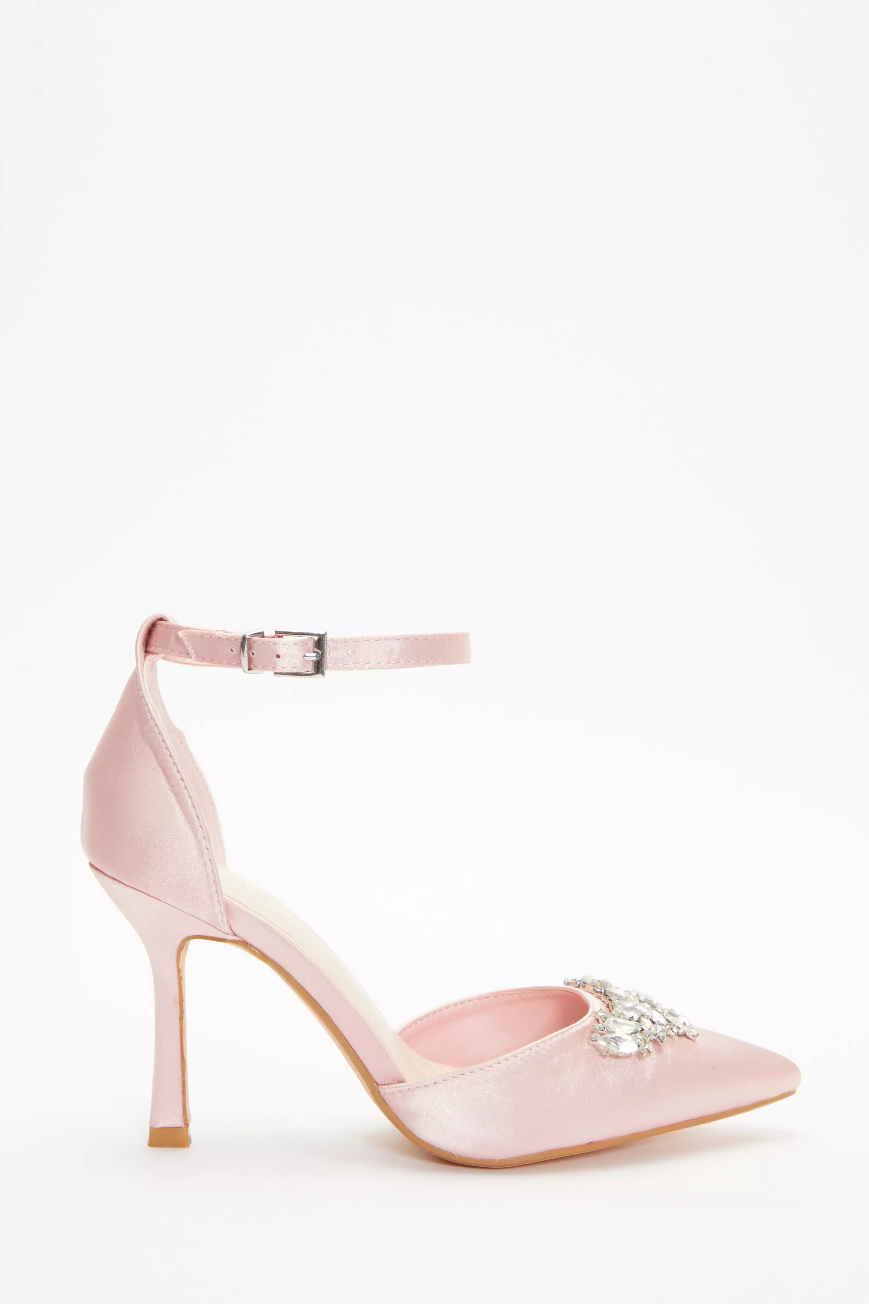 Wide fit pink court shoes sales