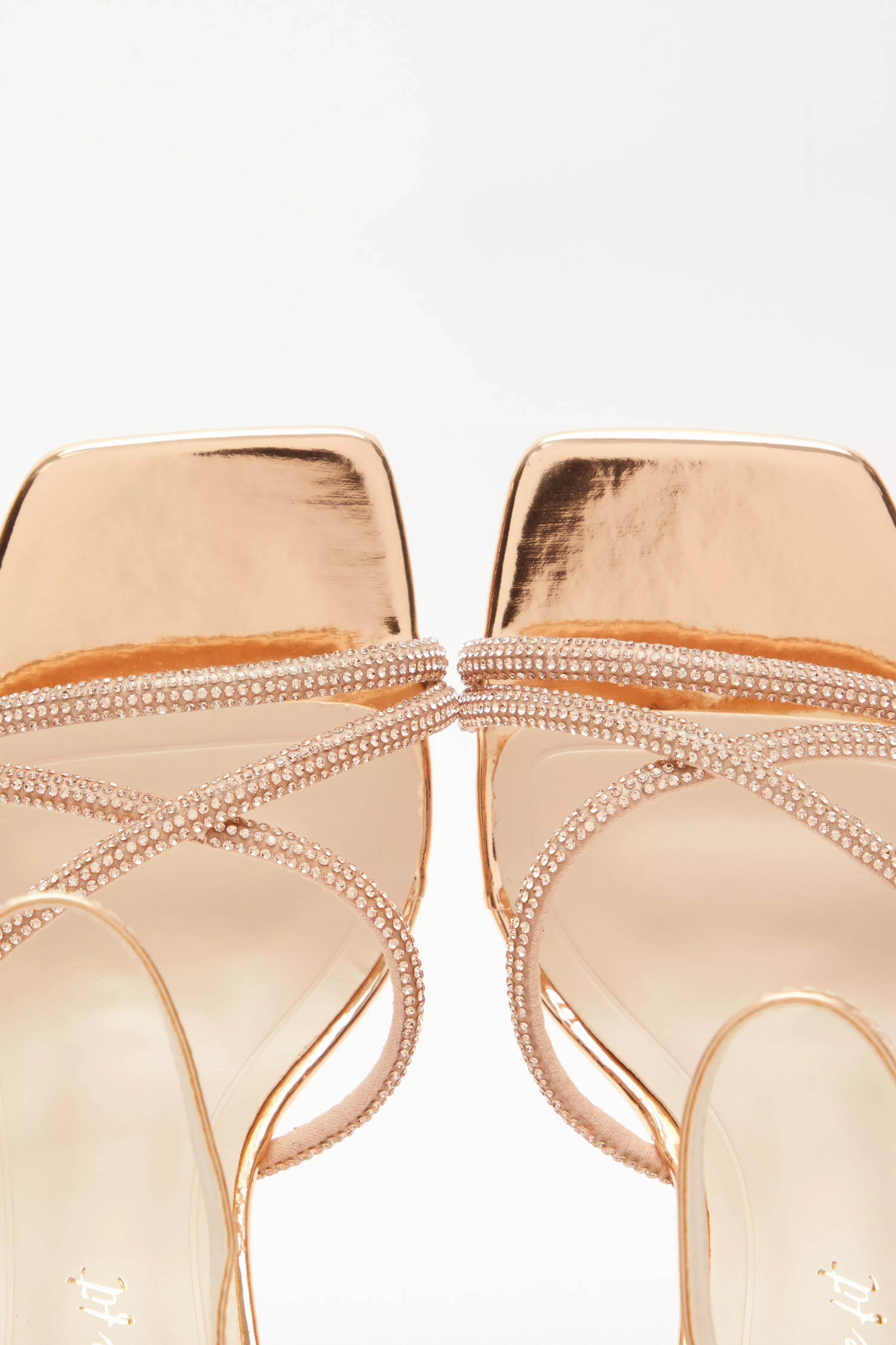 Rose gold strappy heels wide fit sales