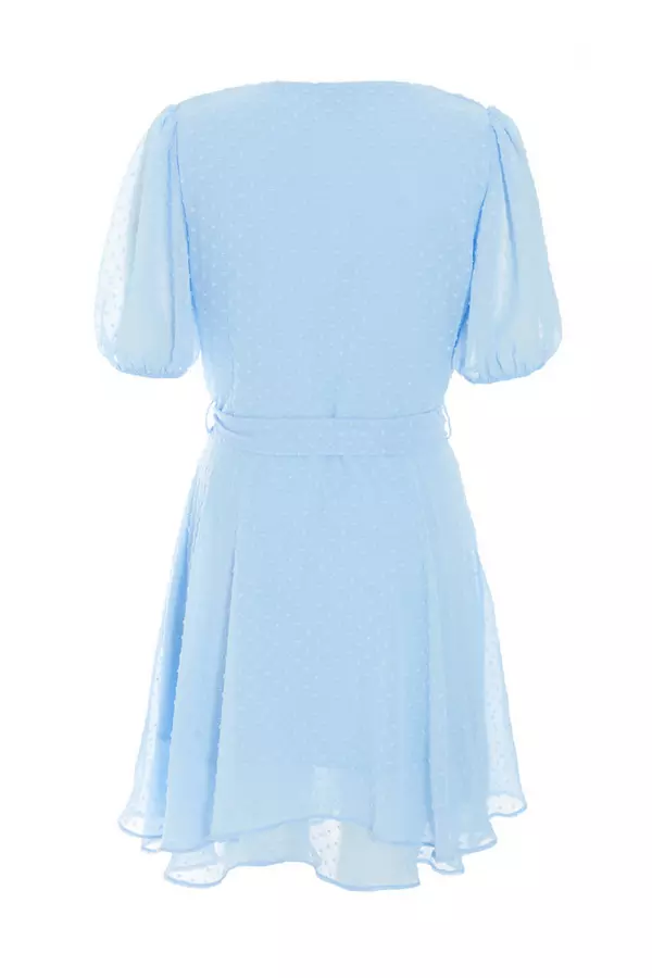 Light Blue Jacquard Skater Dress
