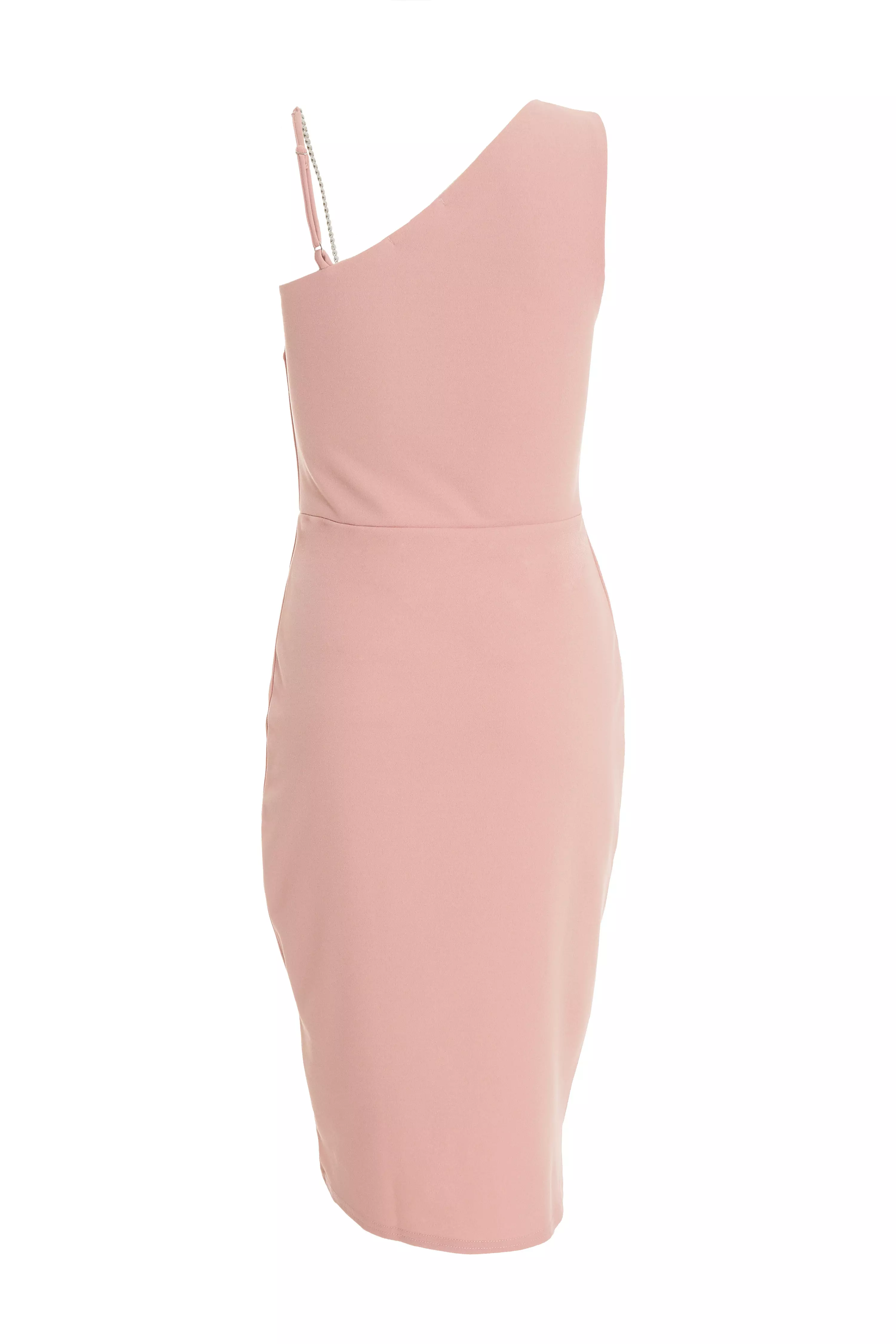 Petite Pink Ruched Wrap Midi Dress