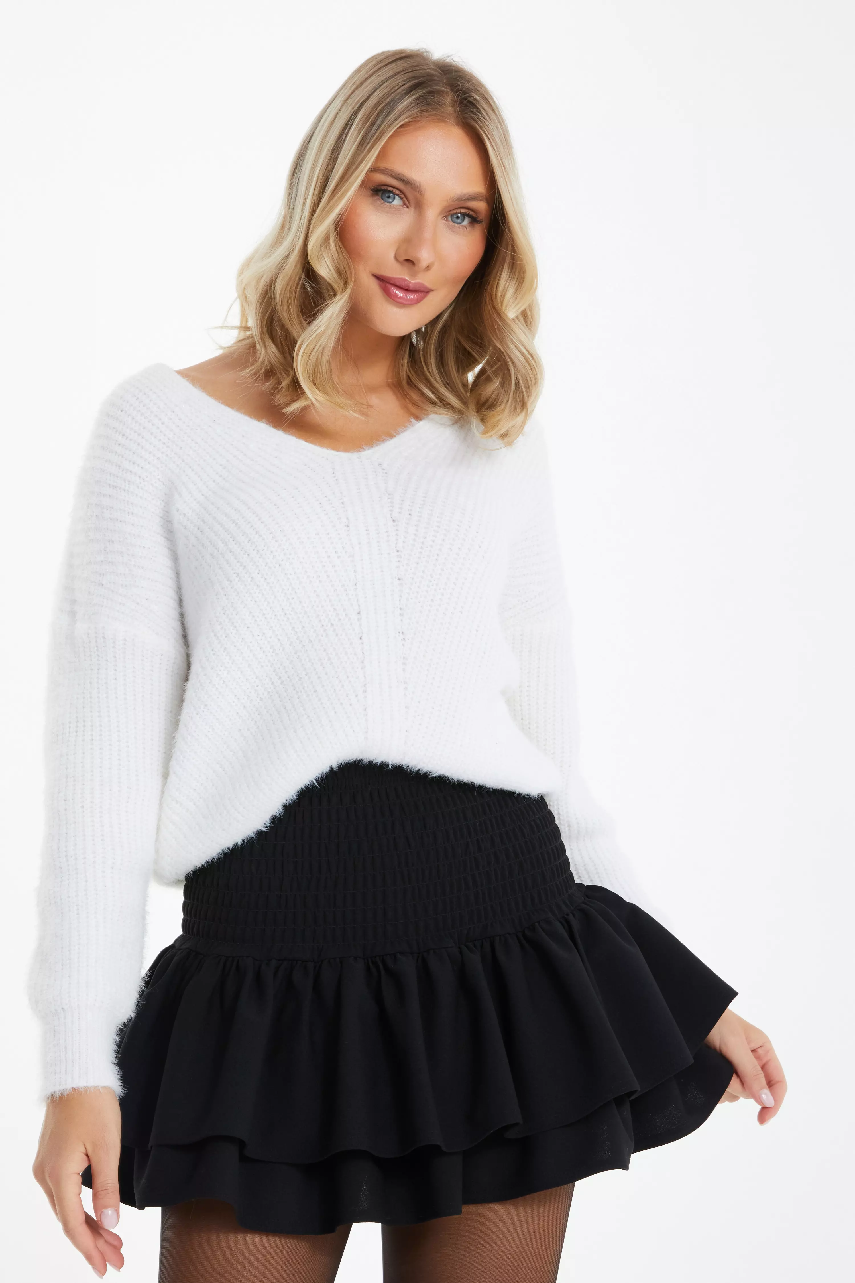 Black ruffle skirt clearance uk