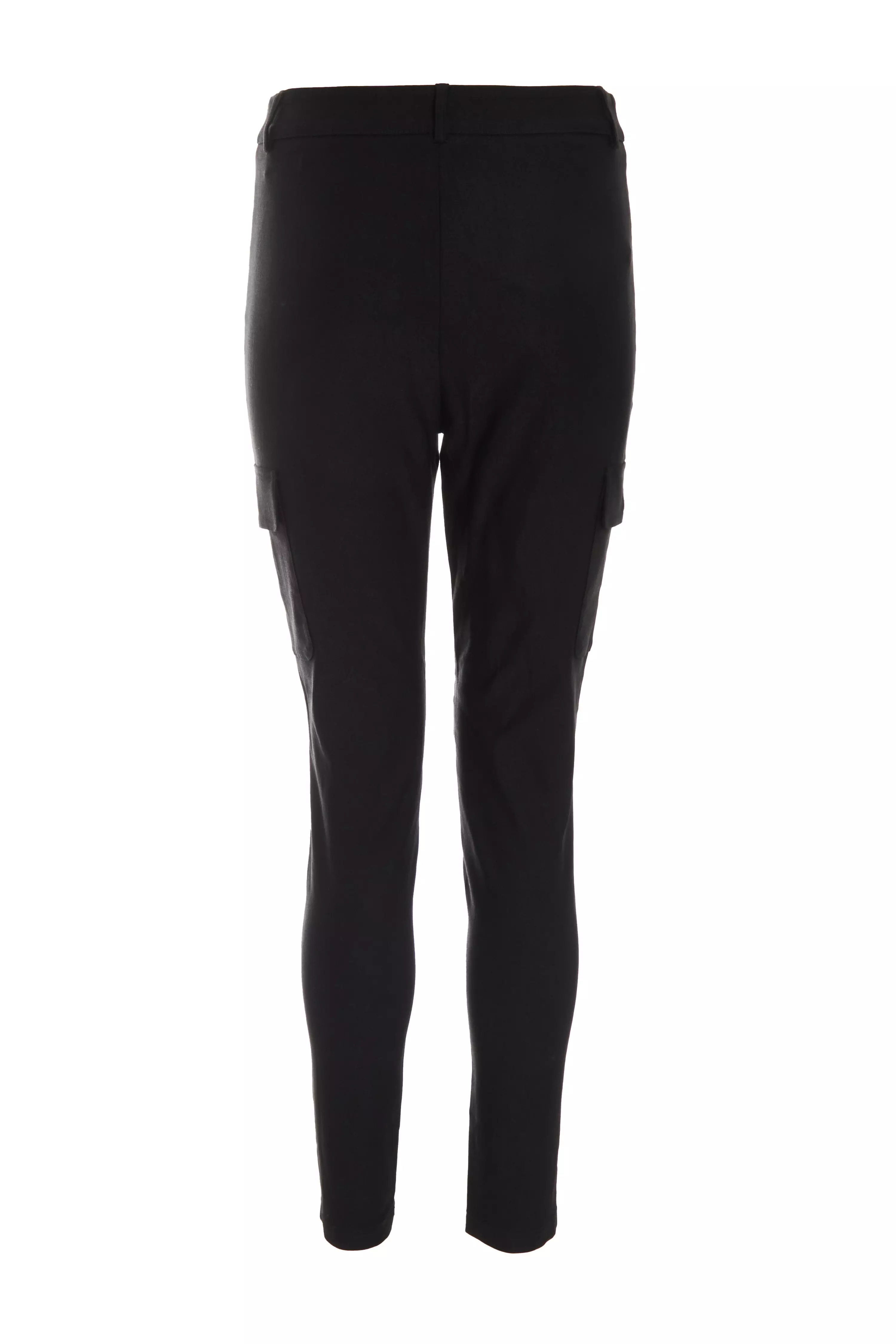 Black Skinny Cargo Trousers