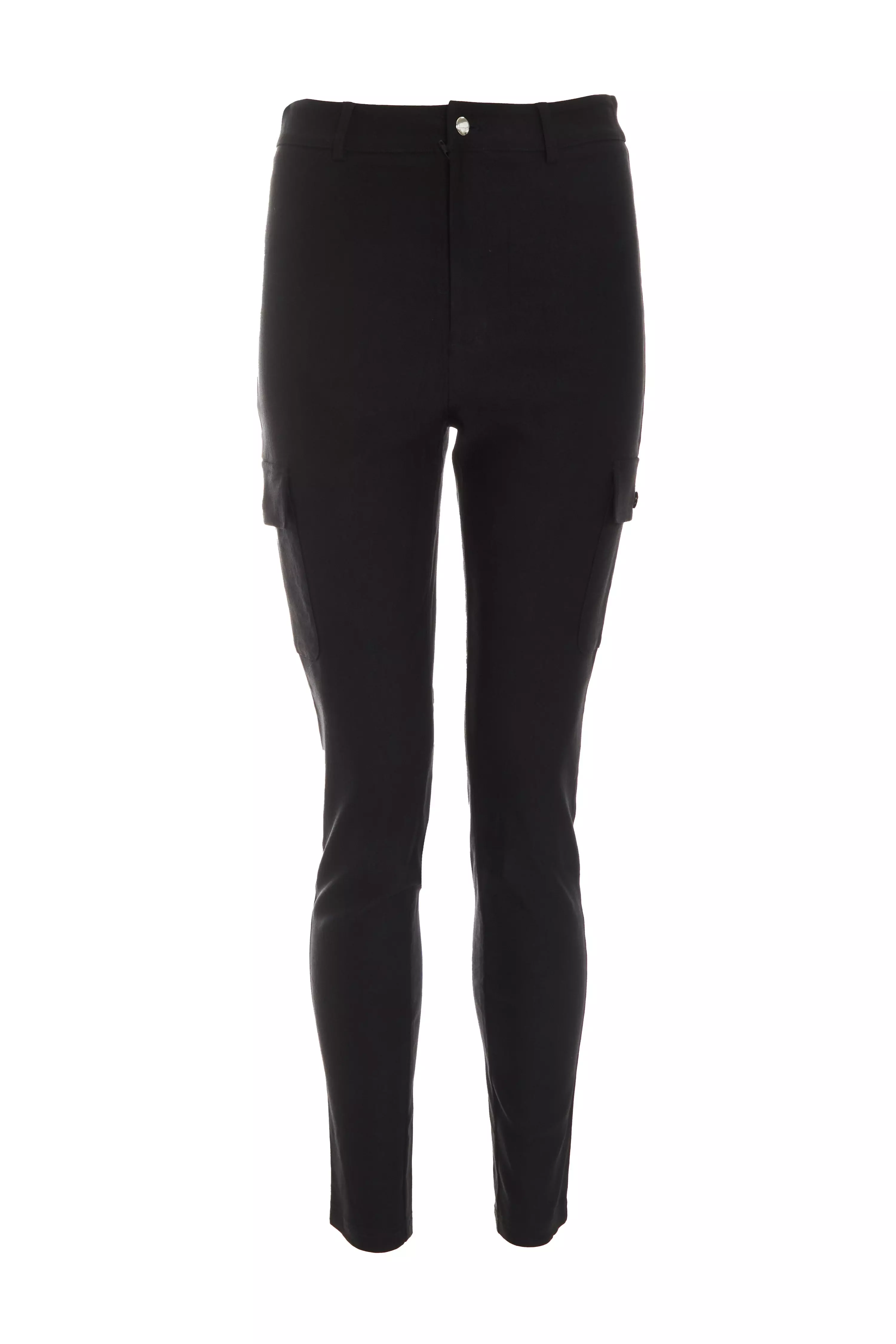 Black Skinny Cargo Trousers