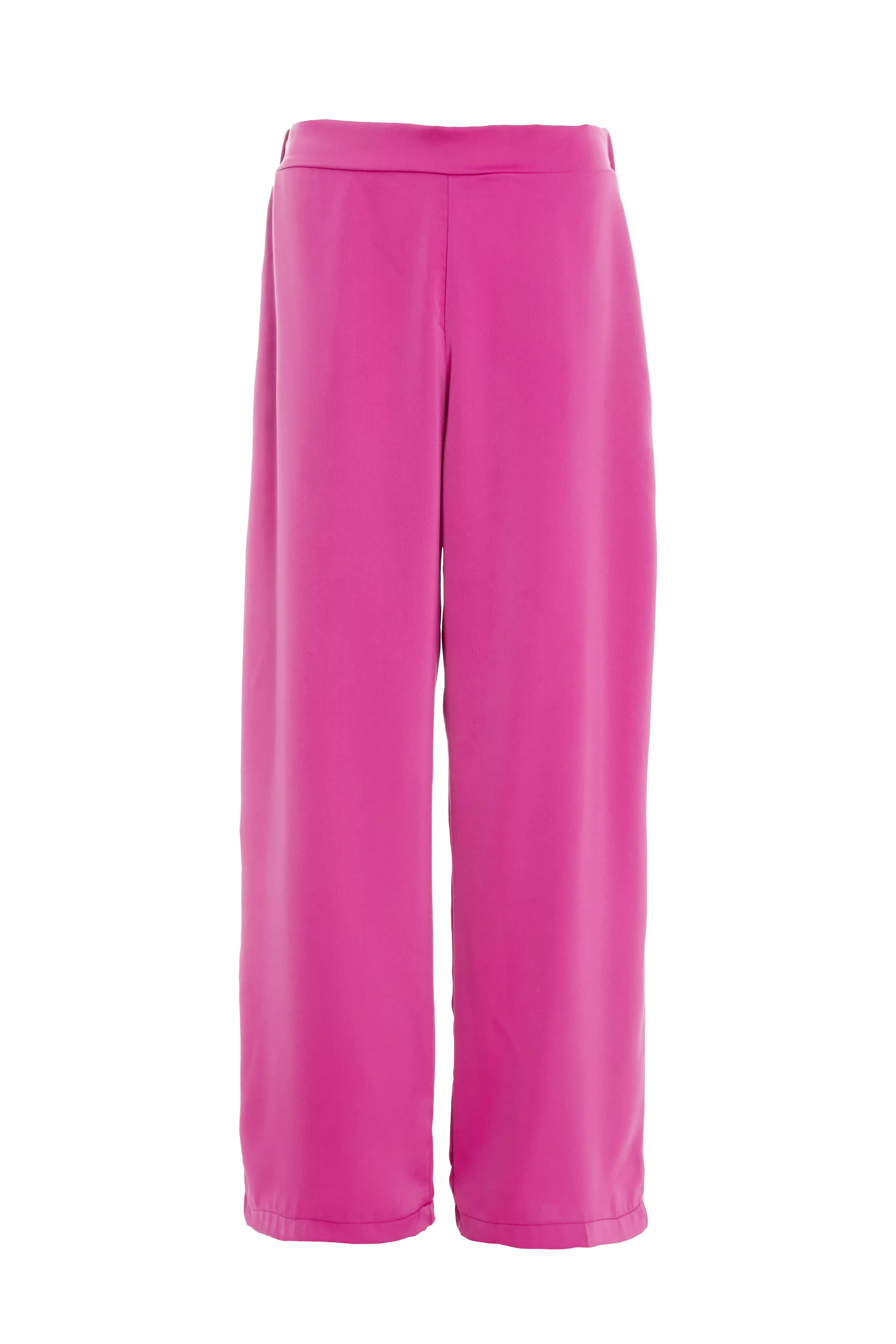 Pink Satin Palazzo Trousers