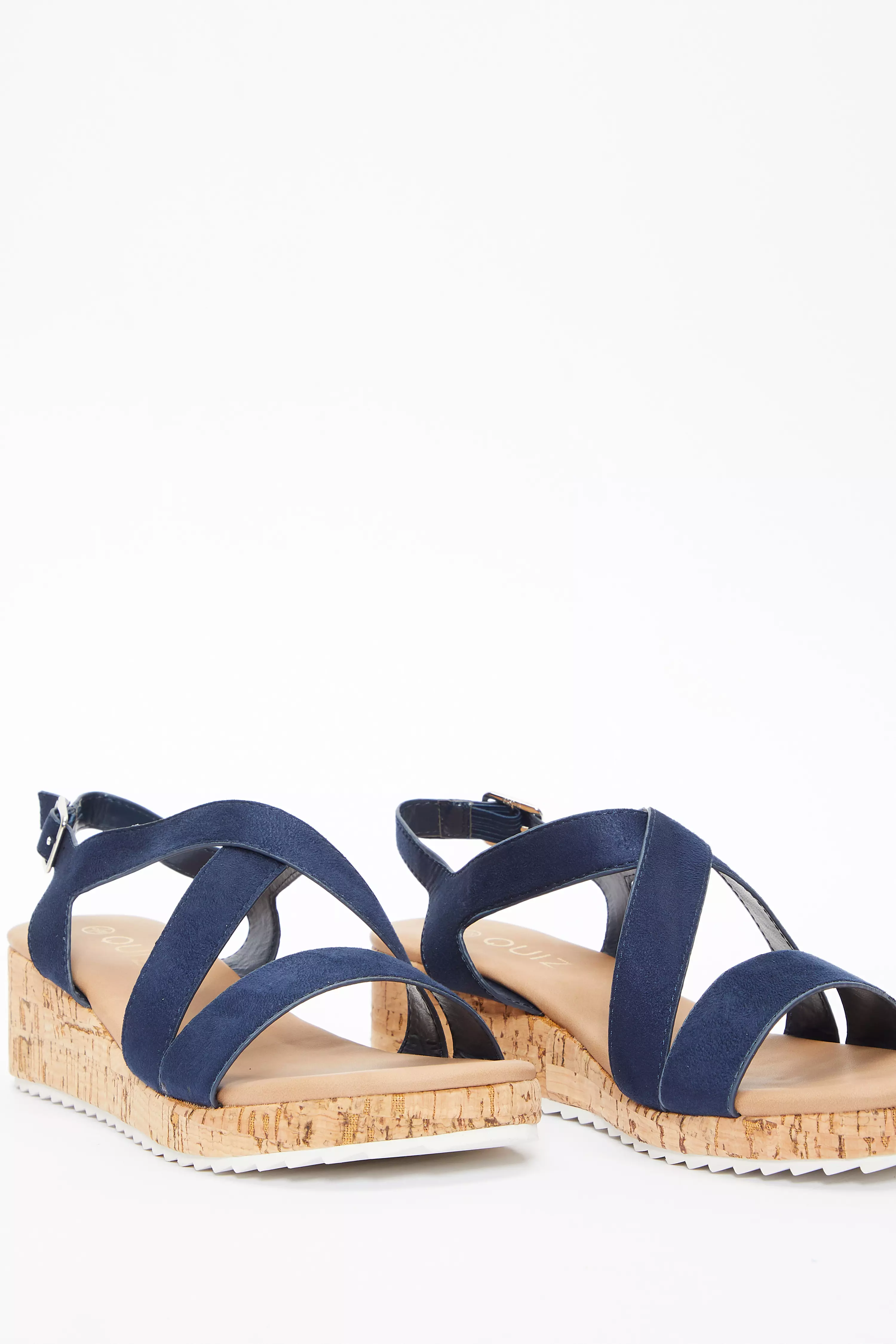 Navy Faux Suede Wedge