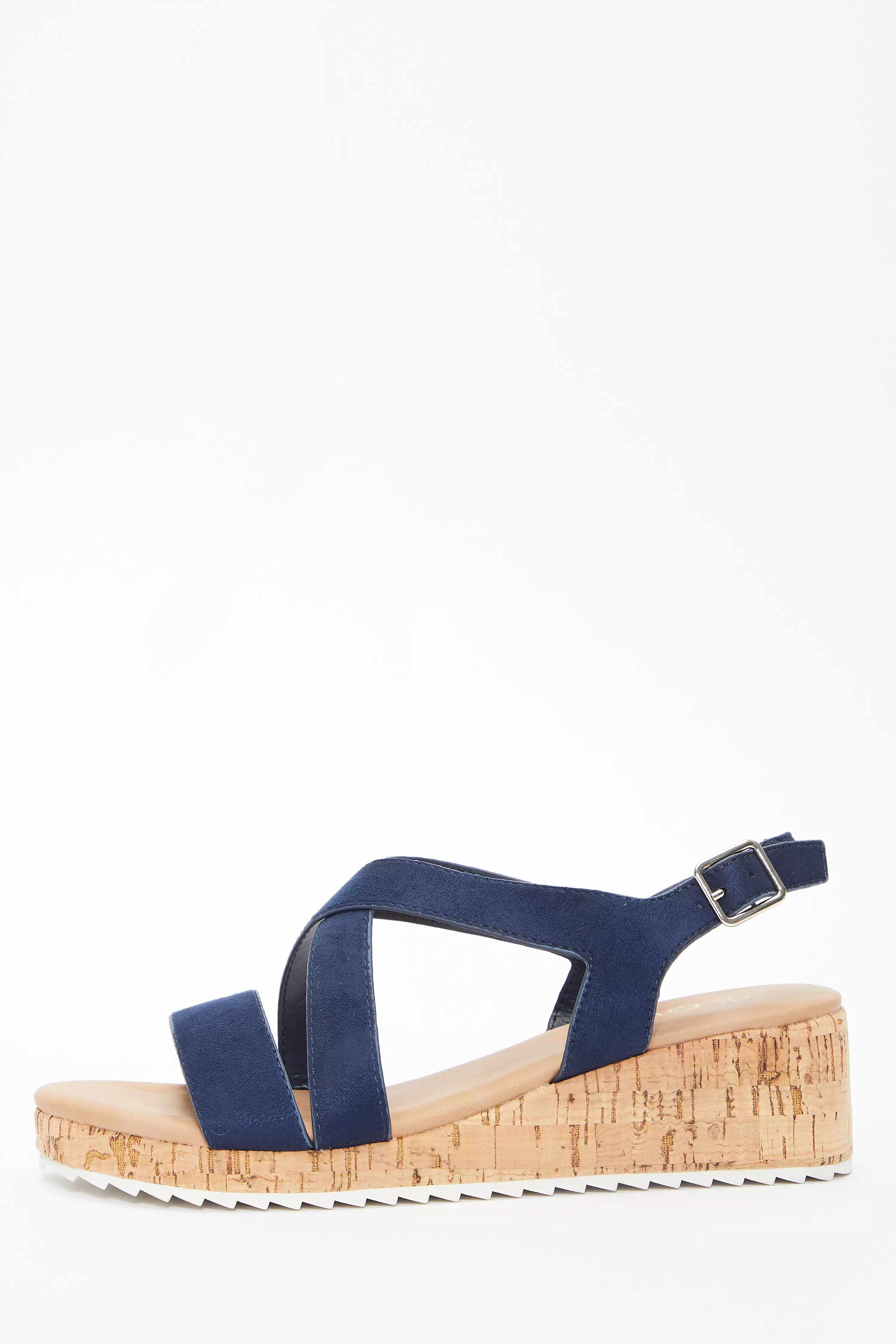 Navy Faux Suede Wedge