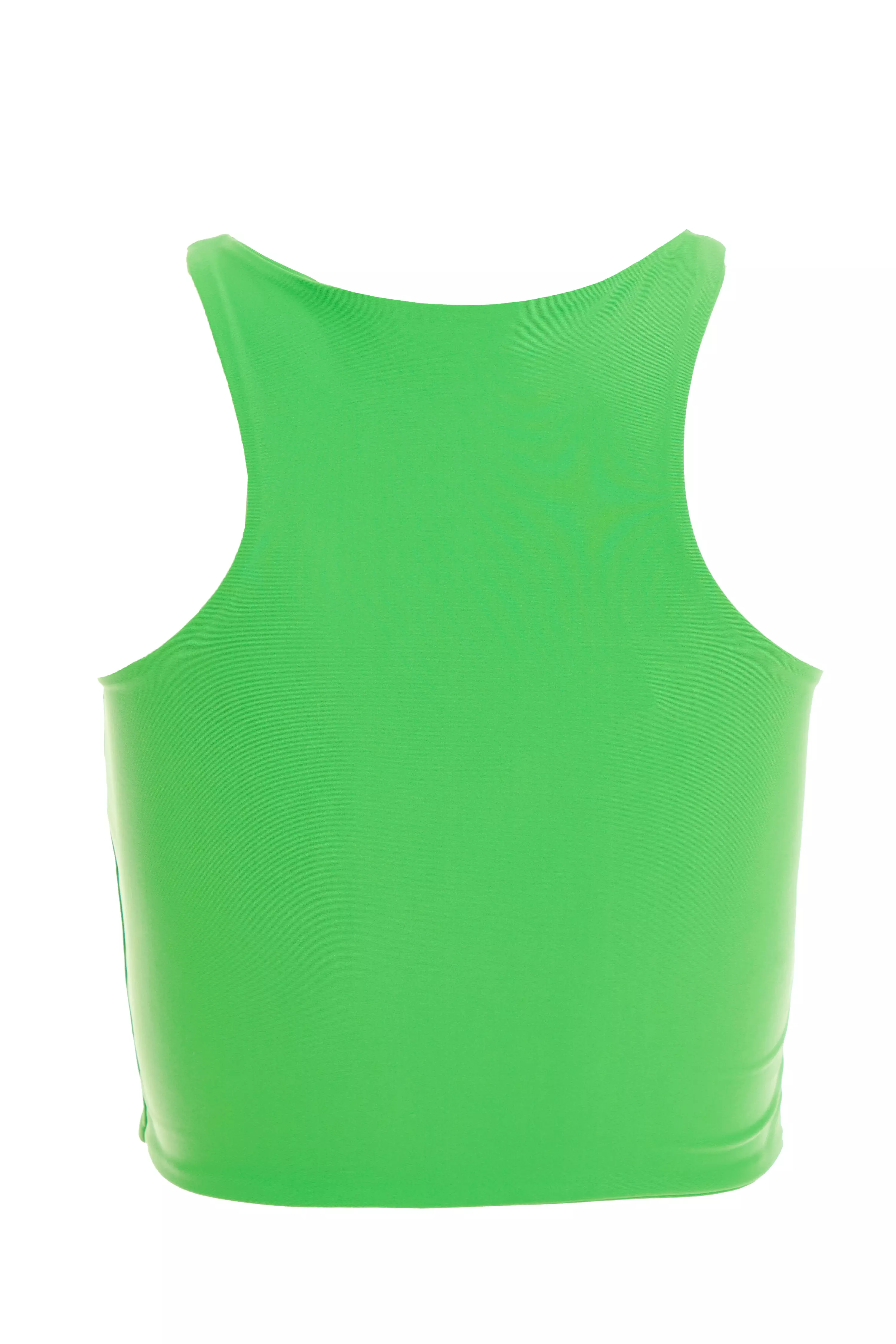 Green Racer Crop Top