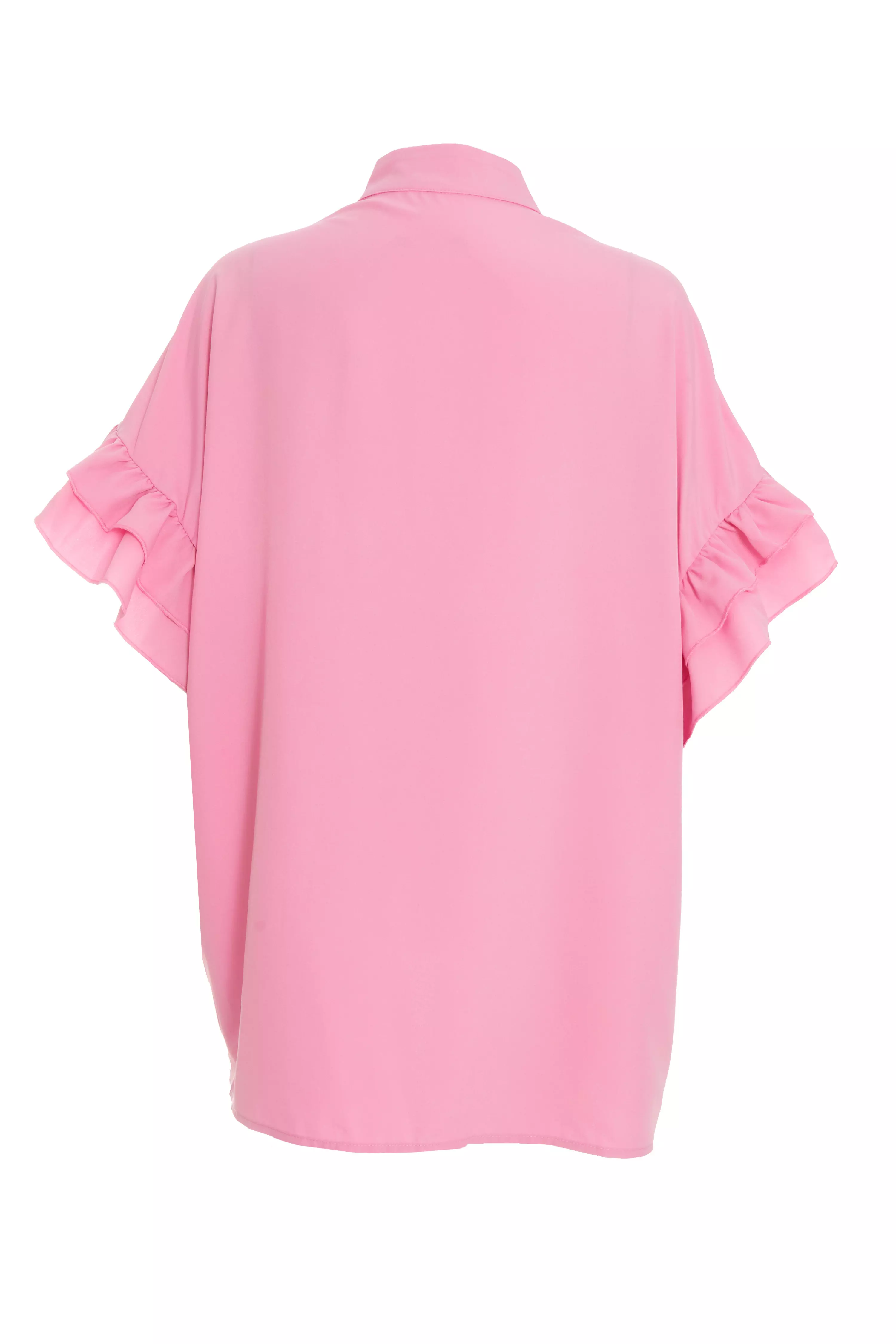 Pink Button Ruched Blouse