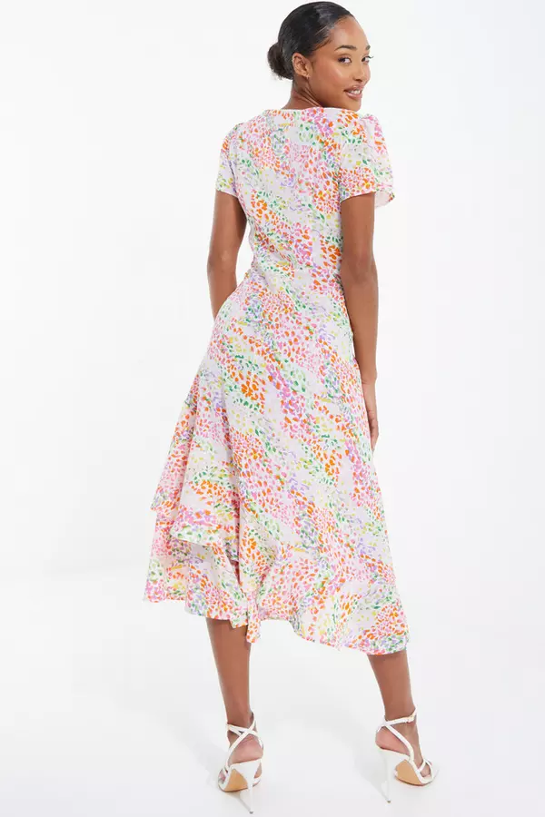 Multicoloured Animal Print Midi Dress