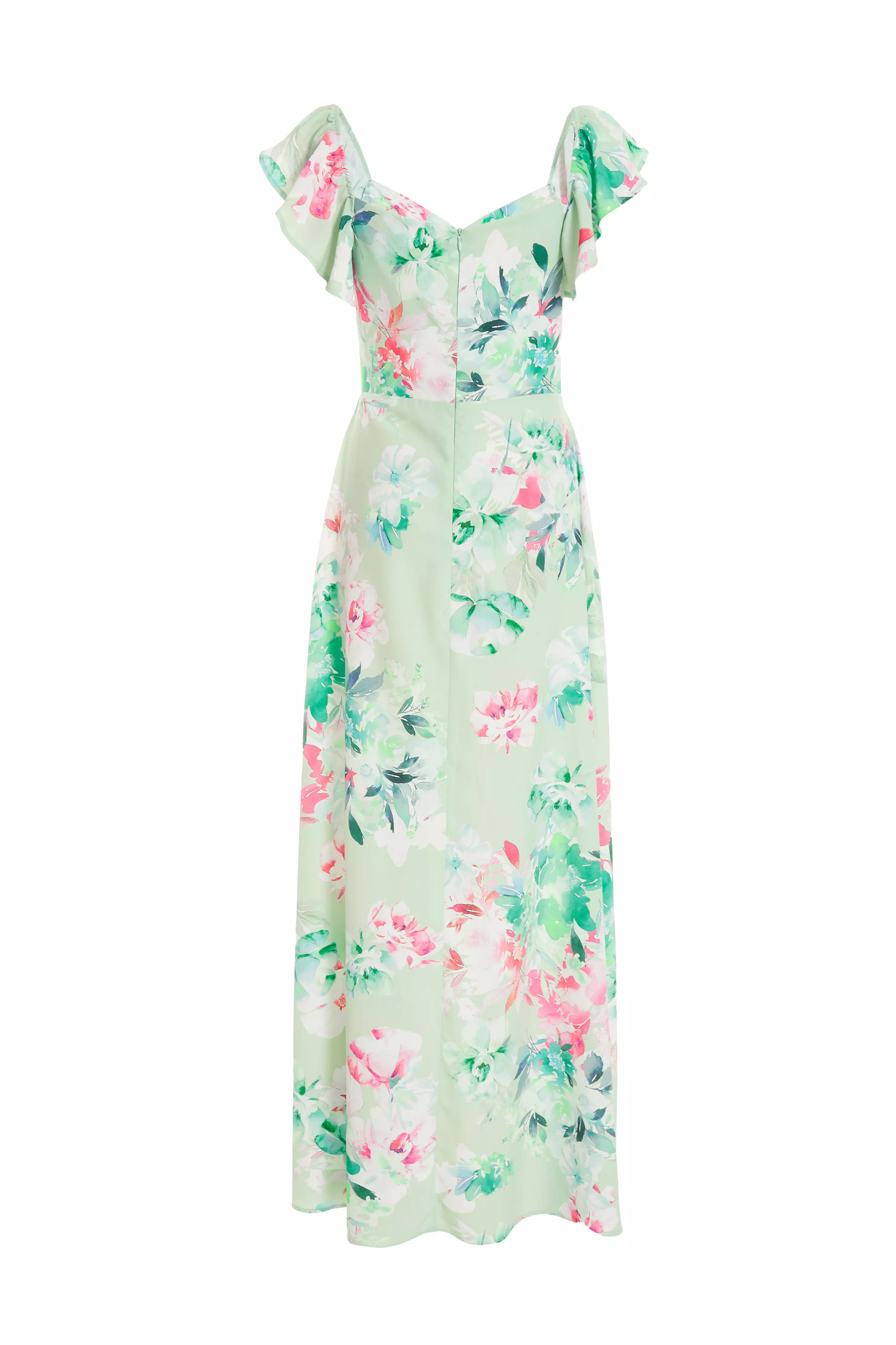 Sage Floral Split Maxi Dress