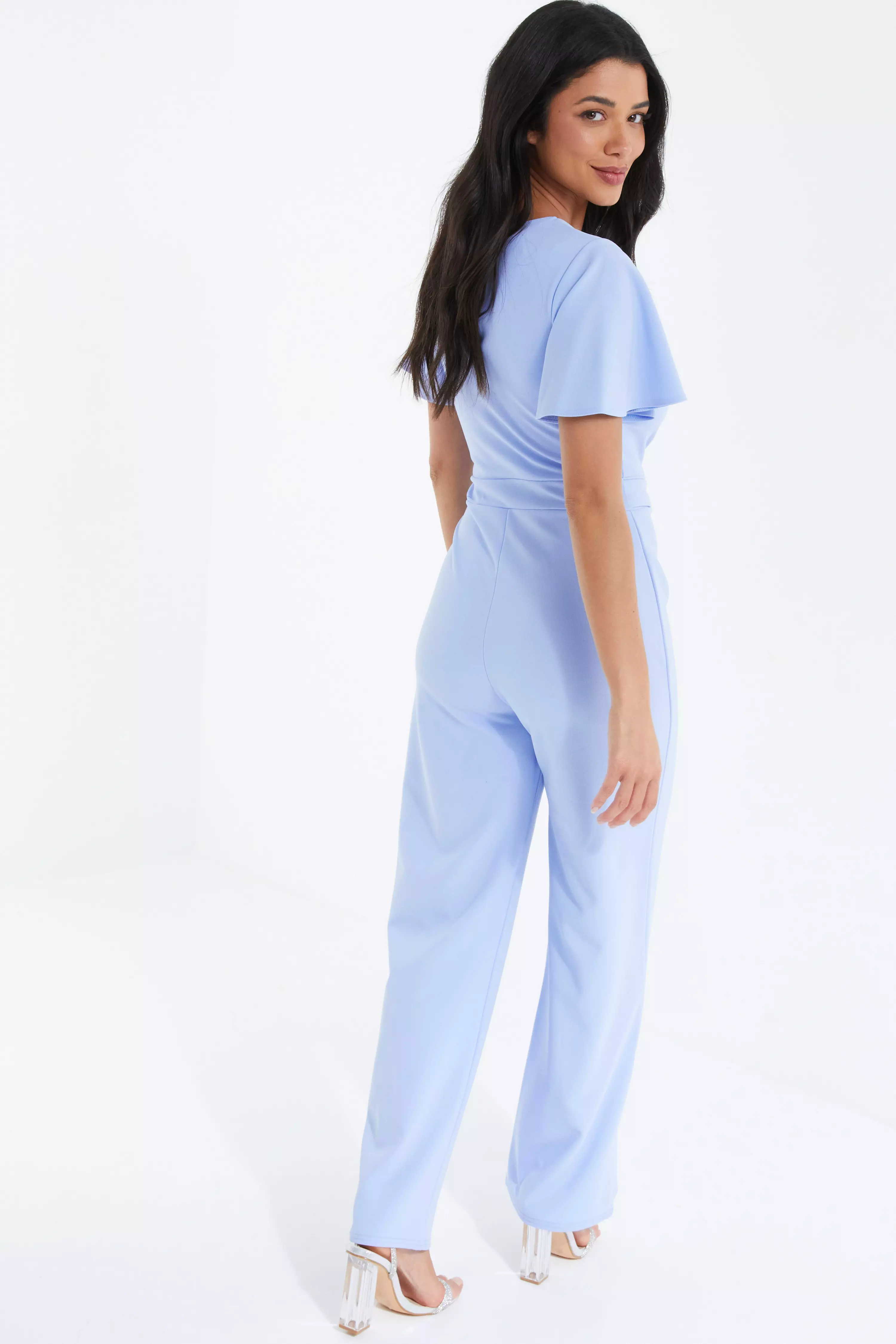 Blue Buckle Palazzo Jumpsuit