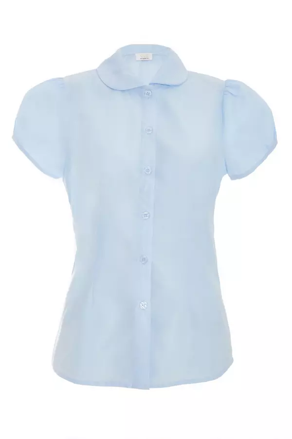 Blue Button Down Short Sleeve Shirt