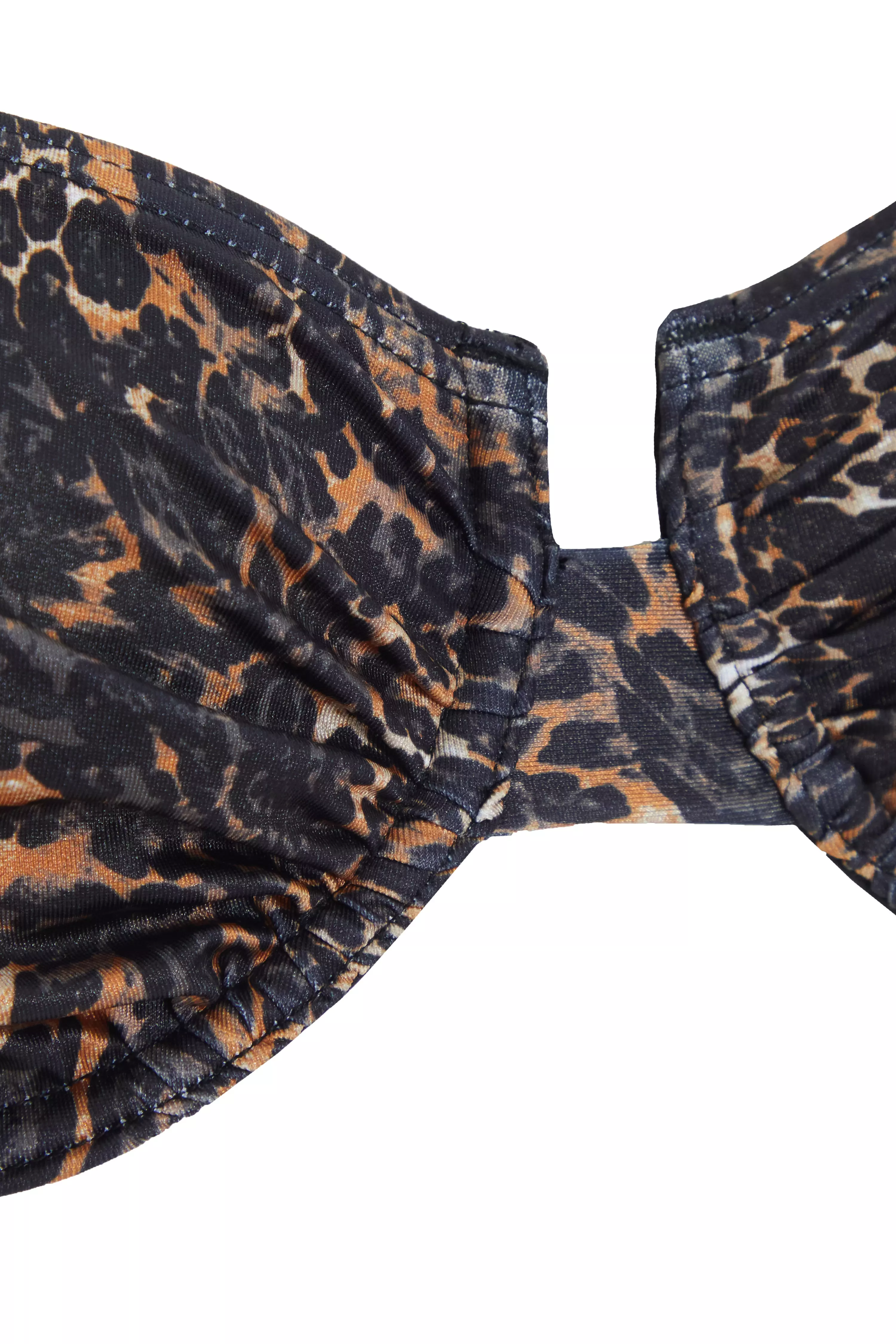 Brown Leopard Print Underwire Bikini Top