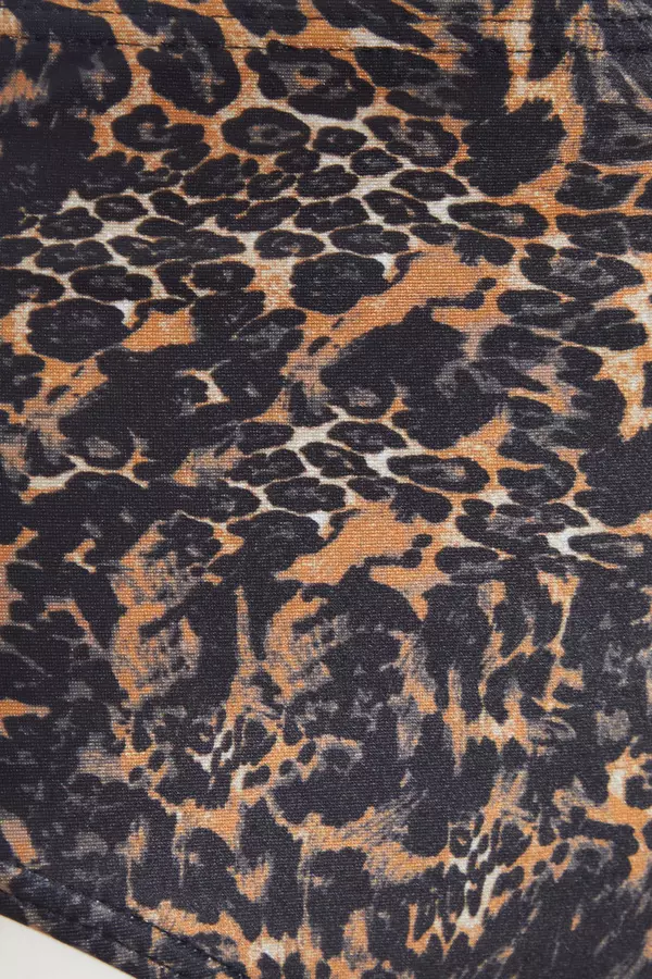 Brown Leopard Print Bikini Bottoms