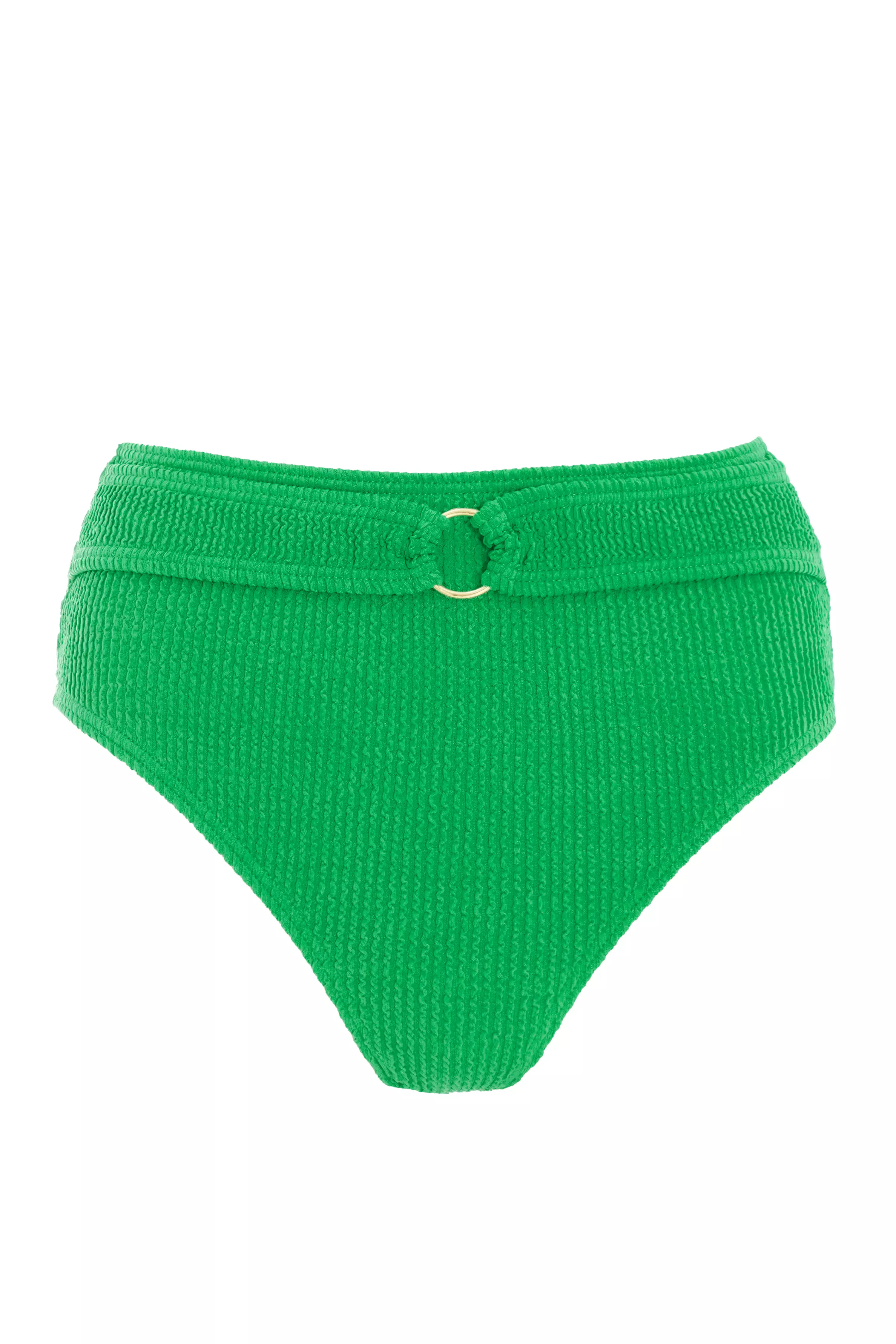 Green High Waist Bikini Bottoms