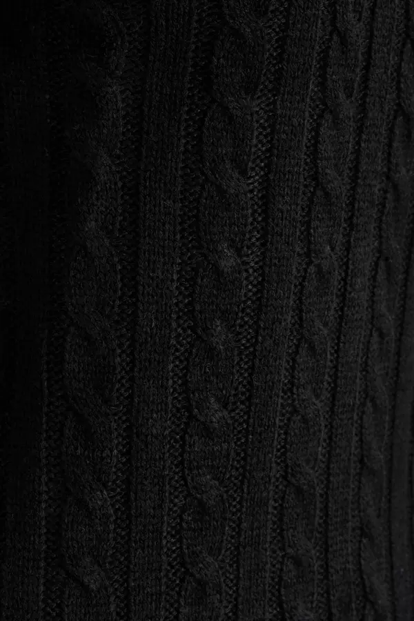 Black Cable Knit Crop Jumper