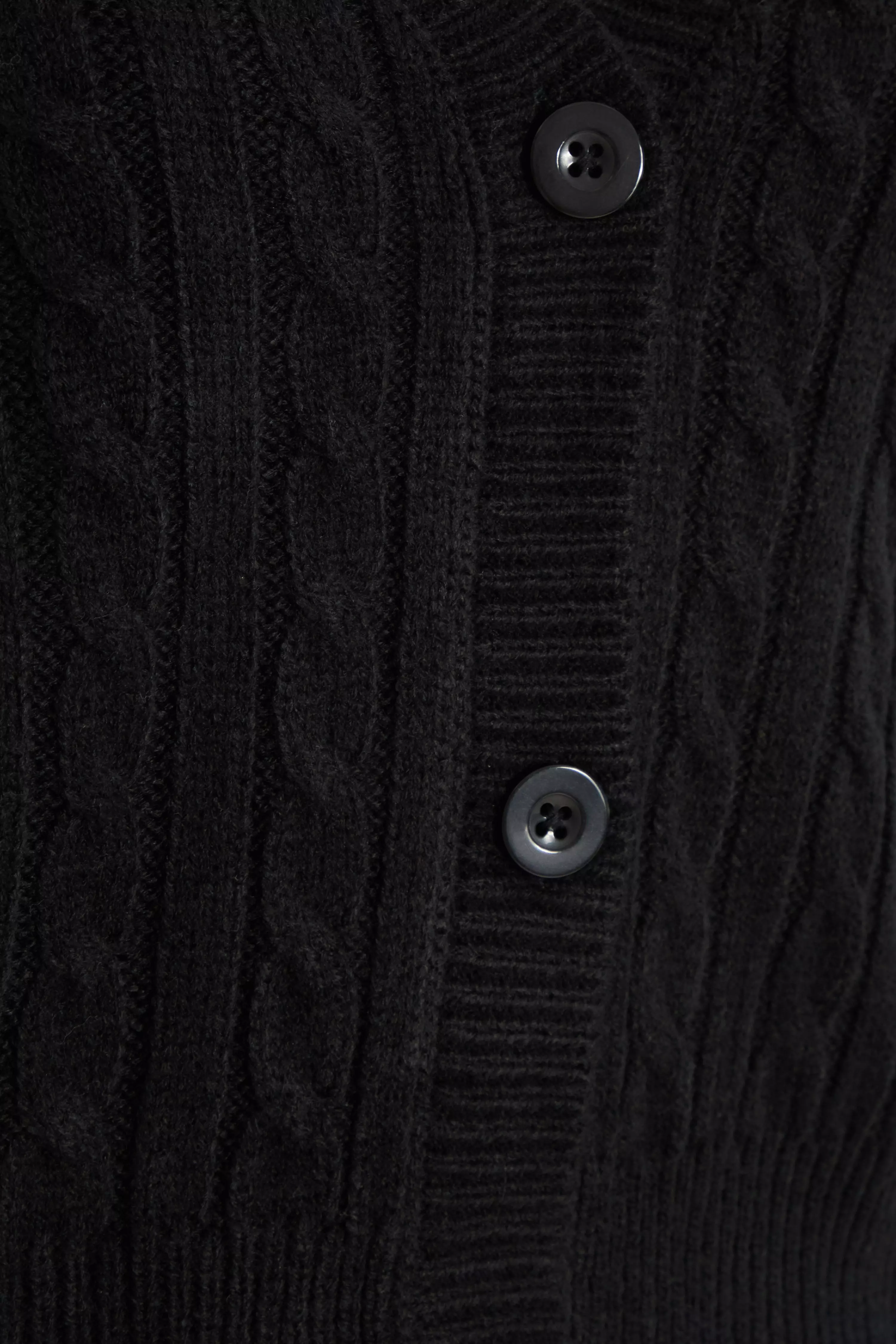 Black Cable Knit Cardigan