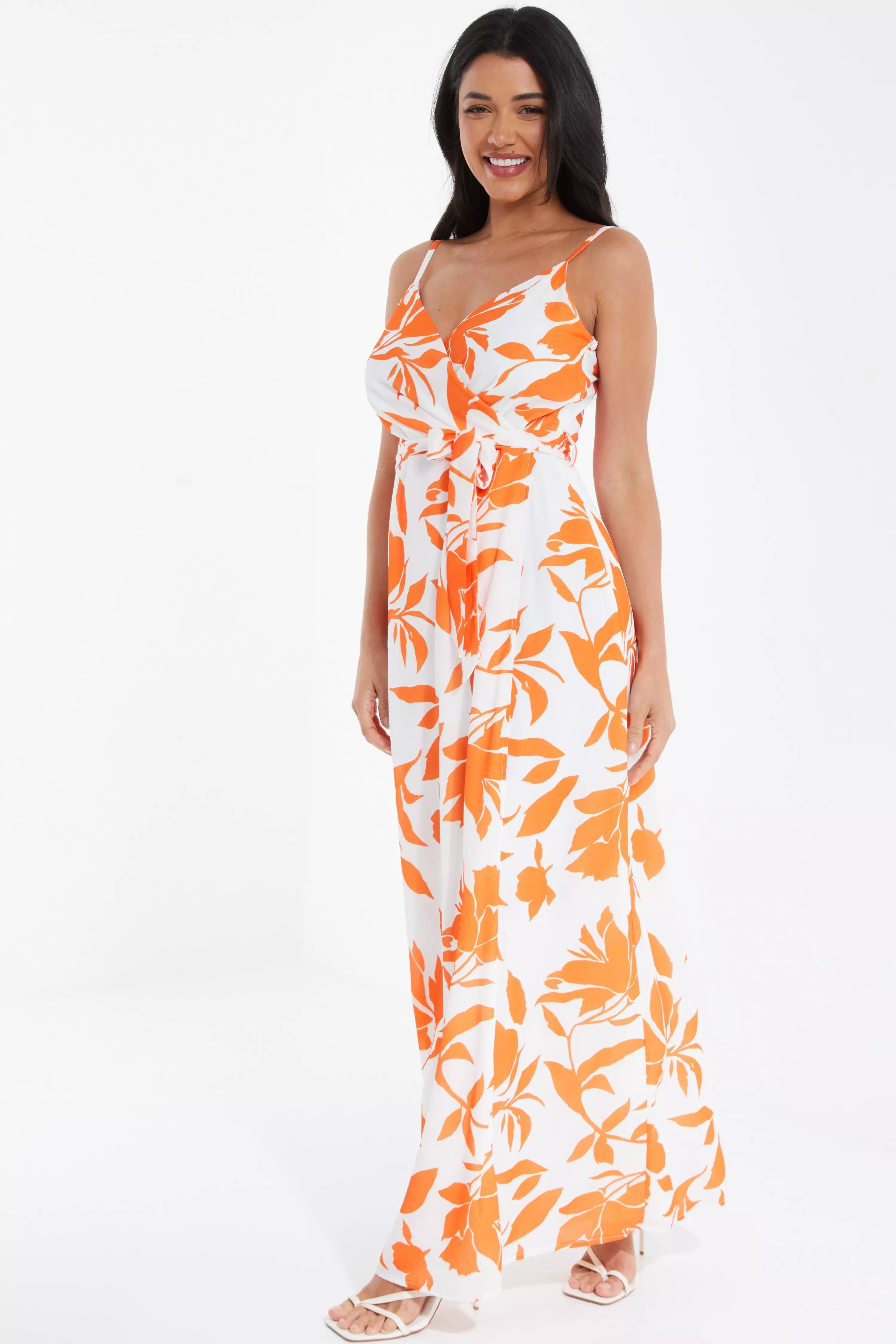 Orange Floral Maxi Dress