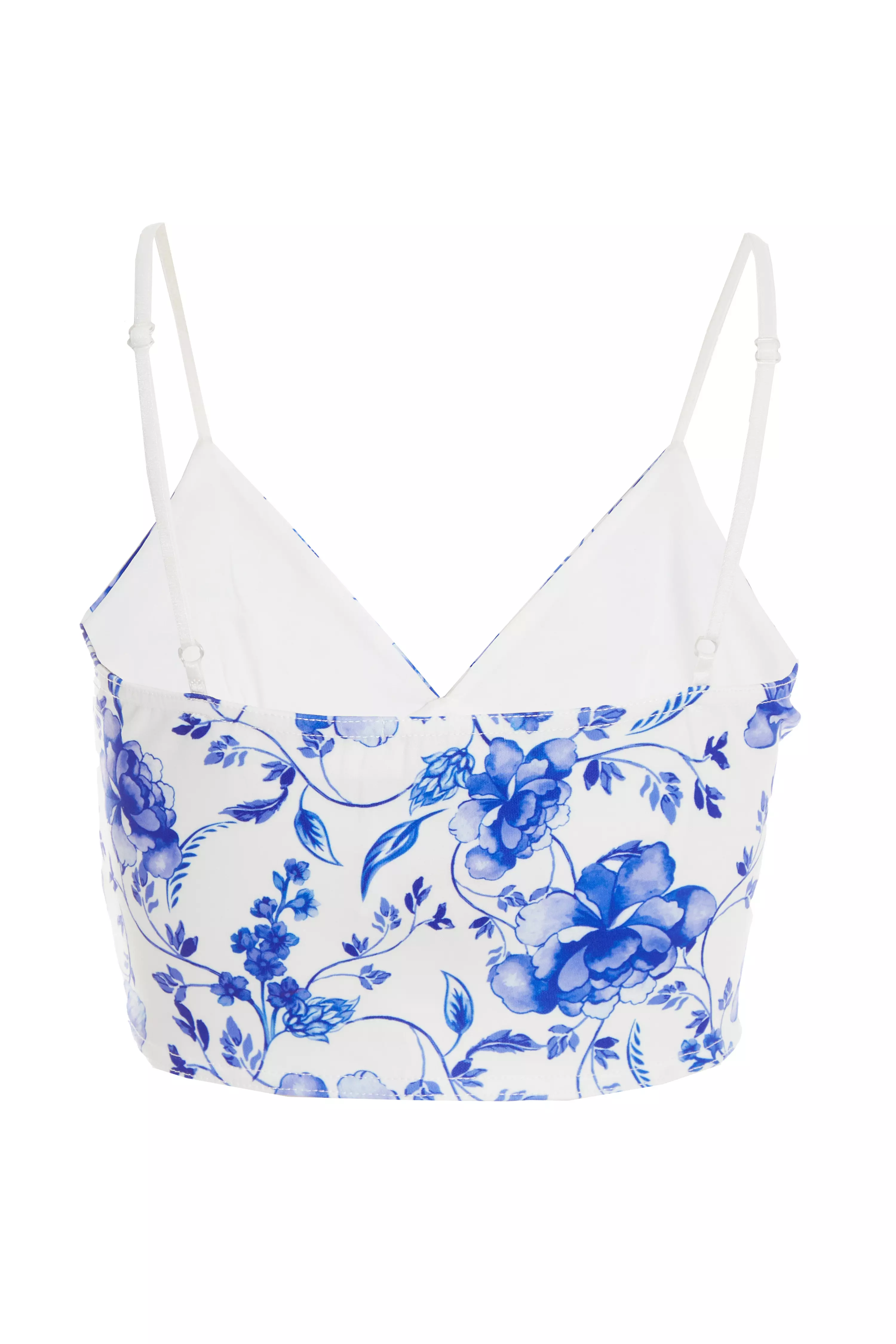 White Floral Crop Top