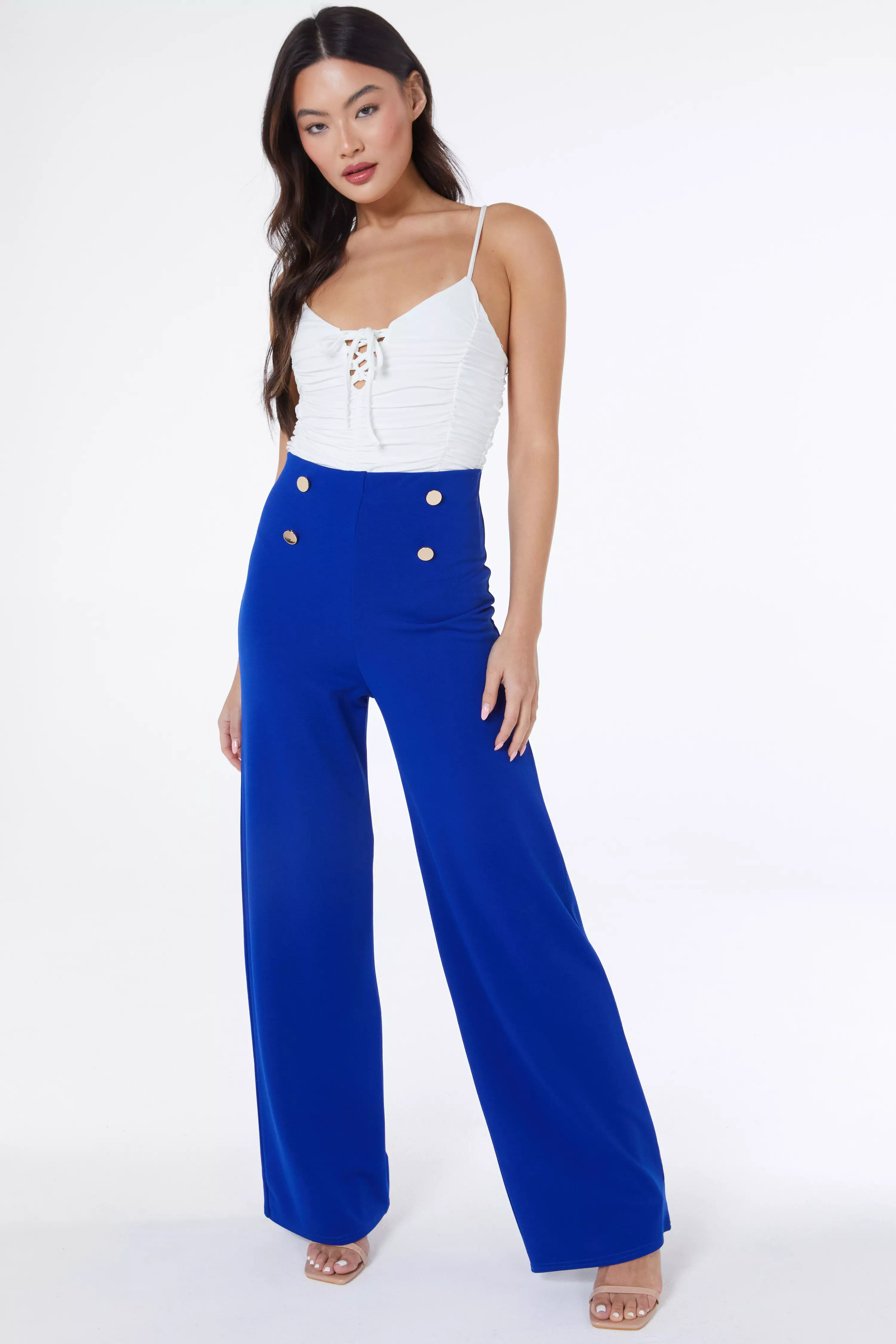 Button store palazzo pants