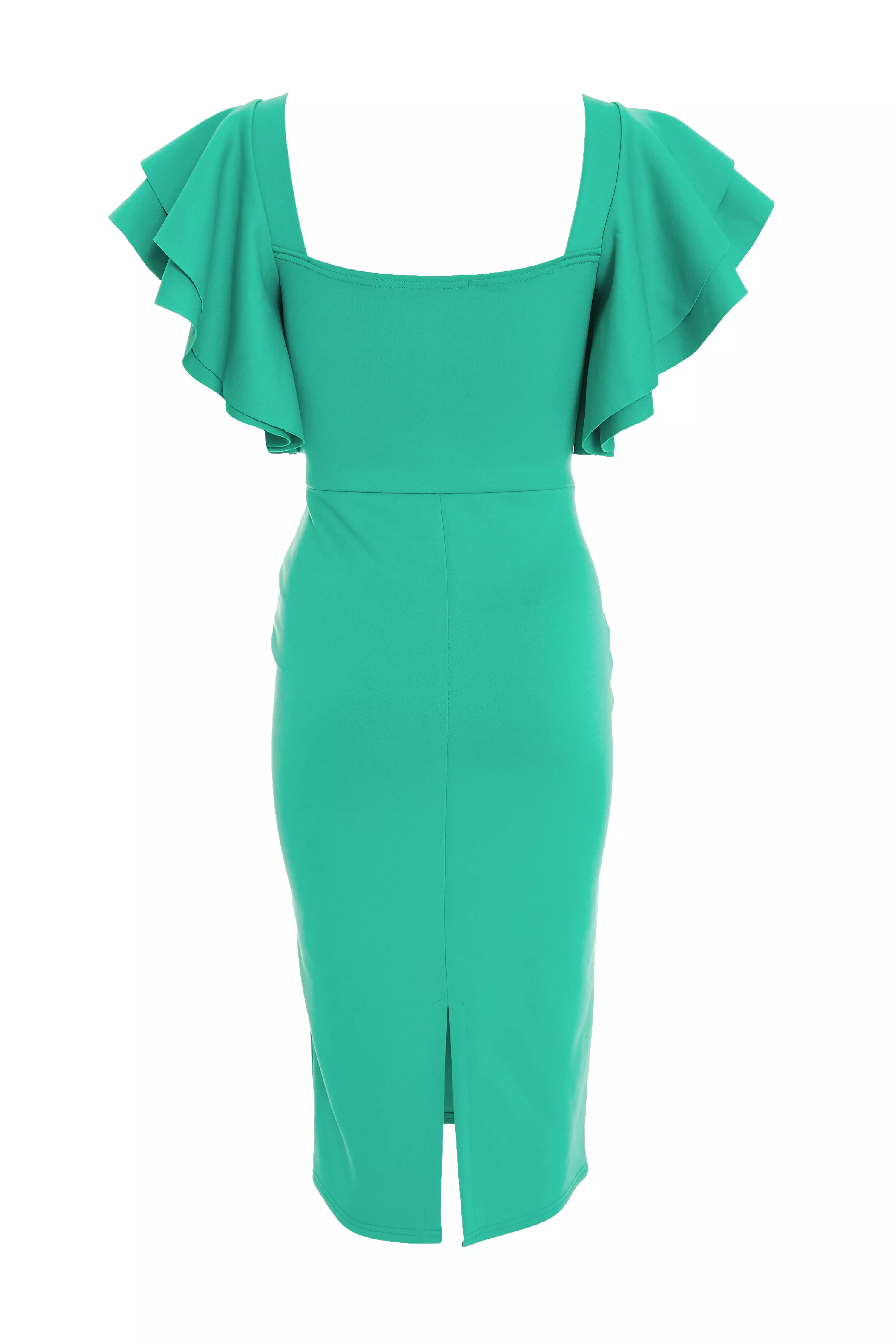 Green Frill Midi Dress