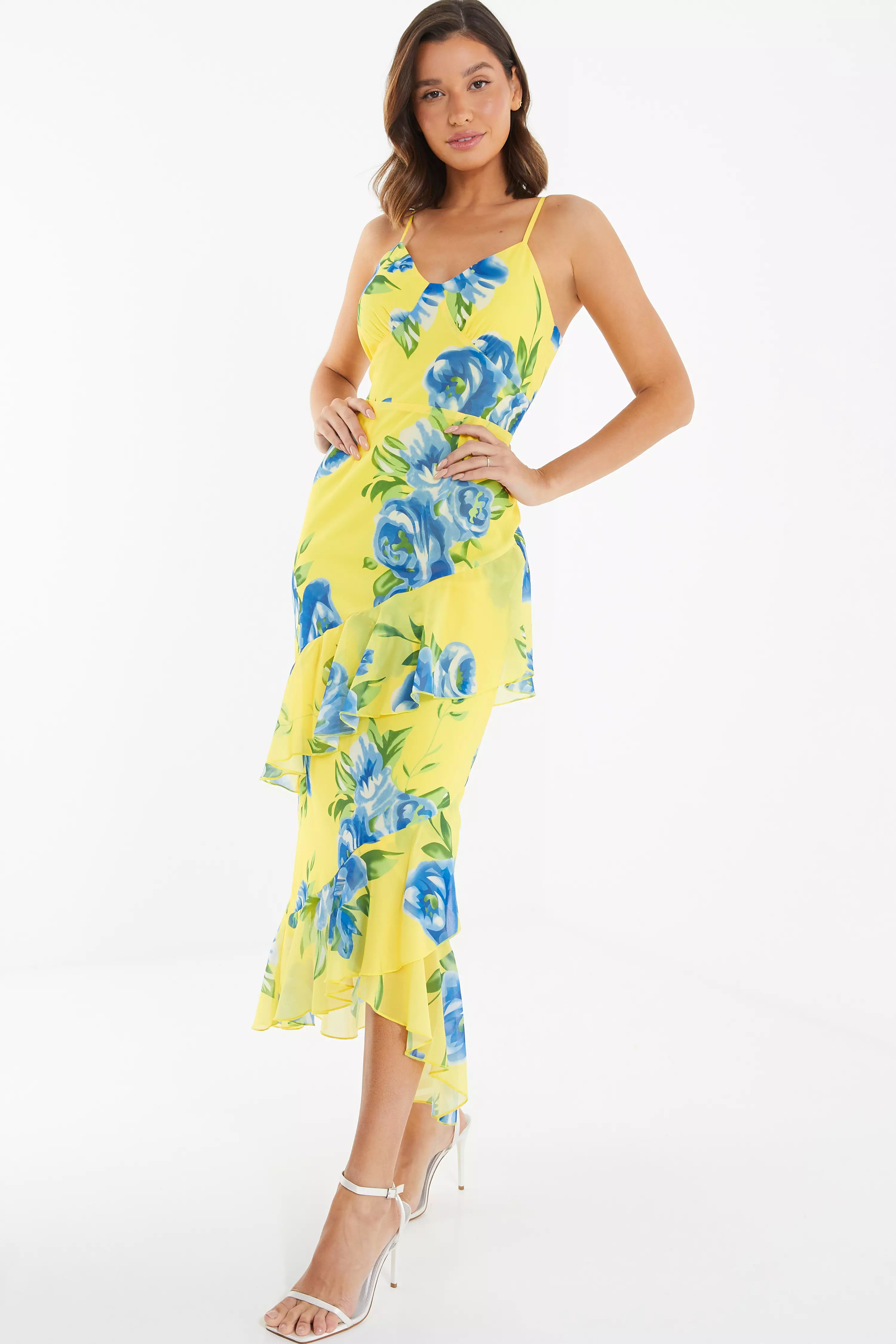 Yellow Floral Midaxi Dress