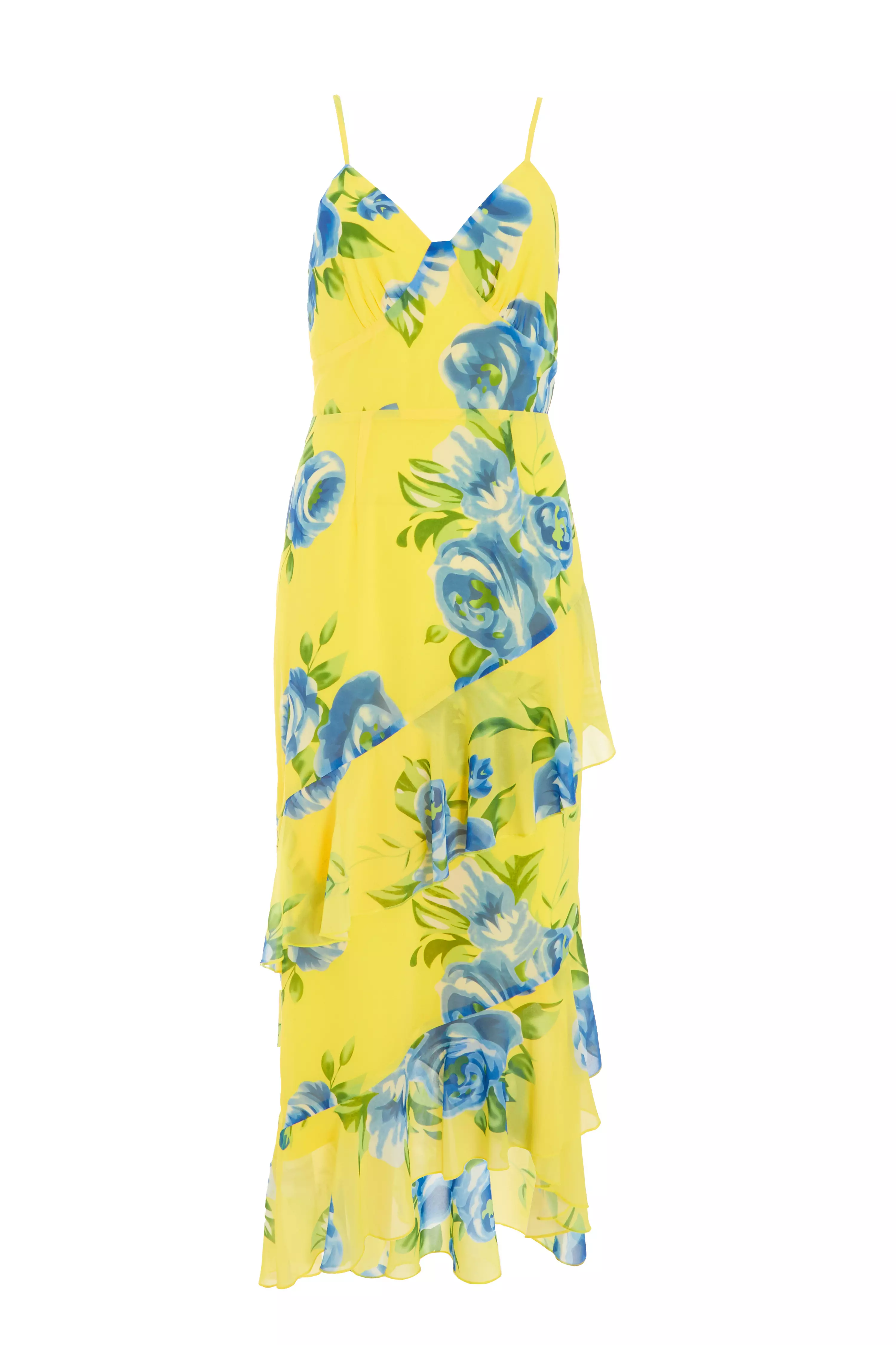 Yellow Floral Midaxi Dress