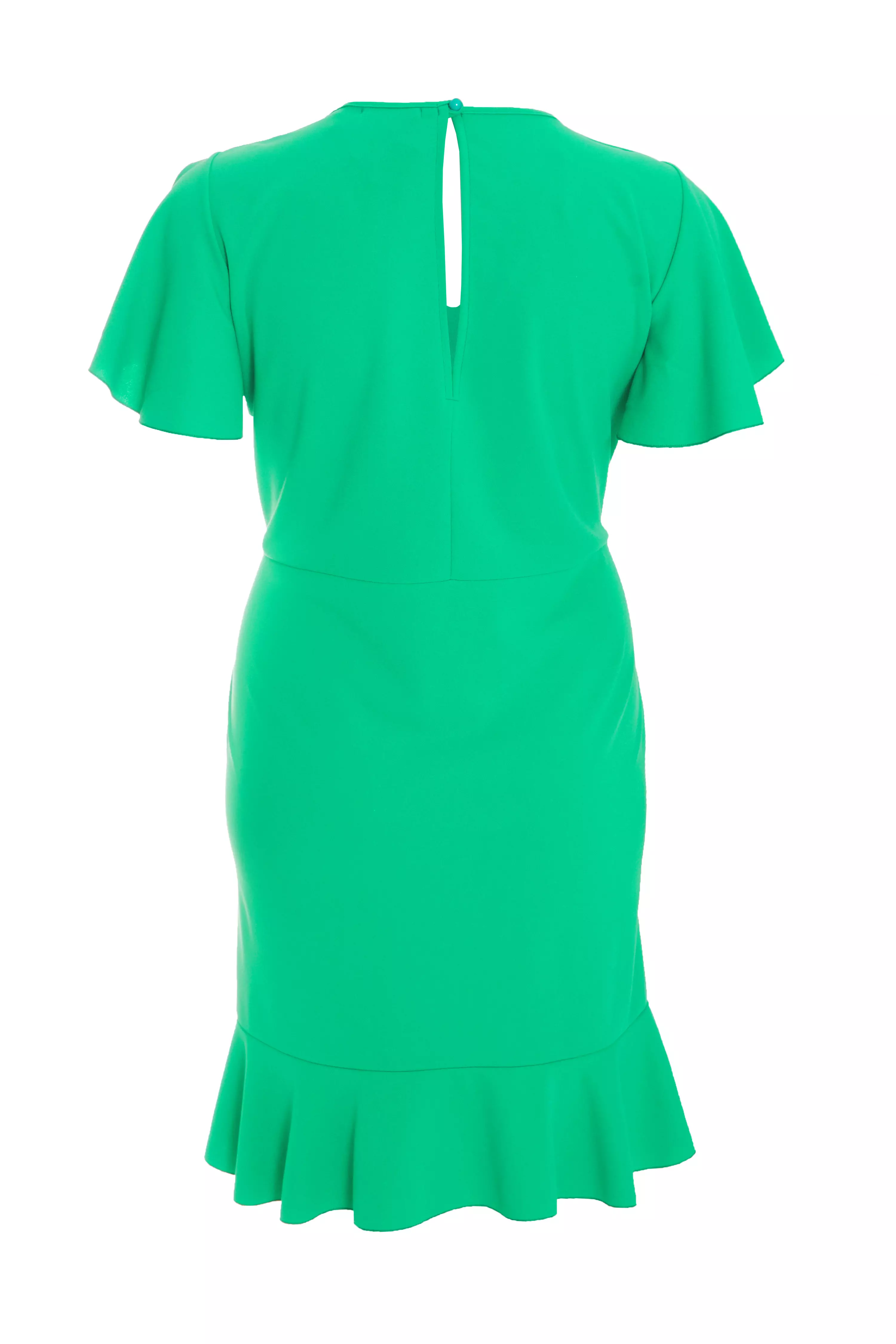 Curve Jade Green Frill Mini Dress