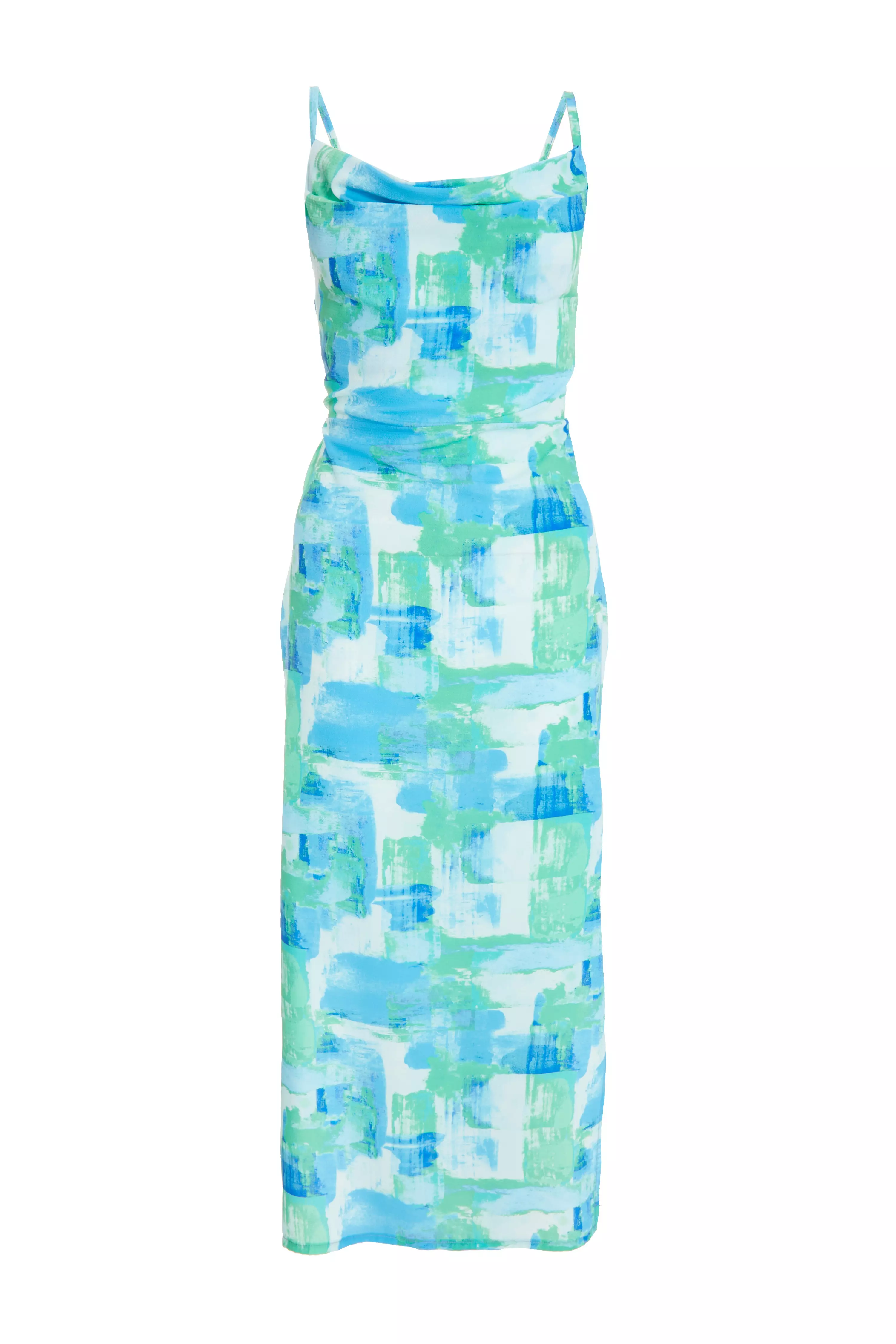 Blue Brush Stroke Midaxi Dress