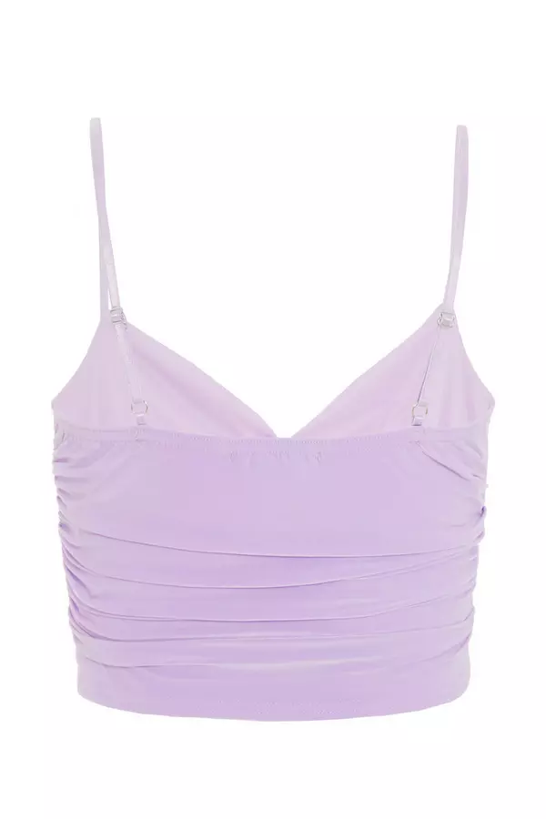 Lilac Ruched Crop Top