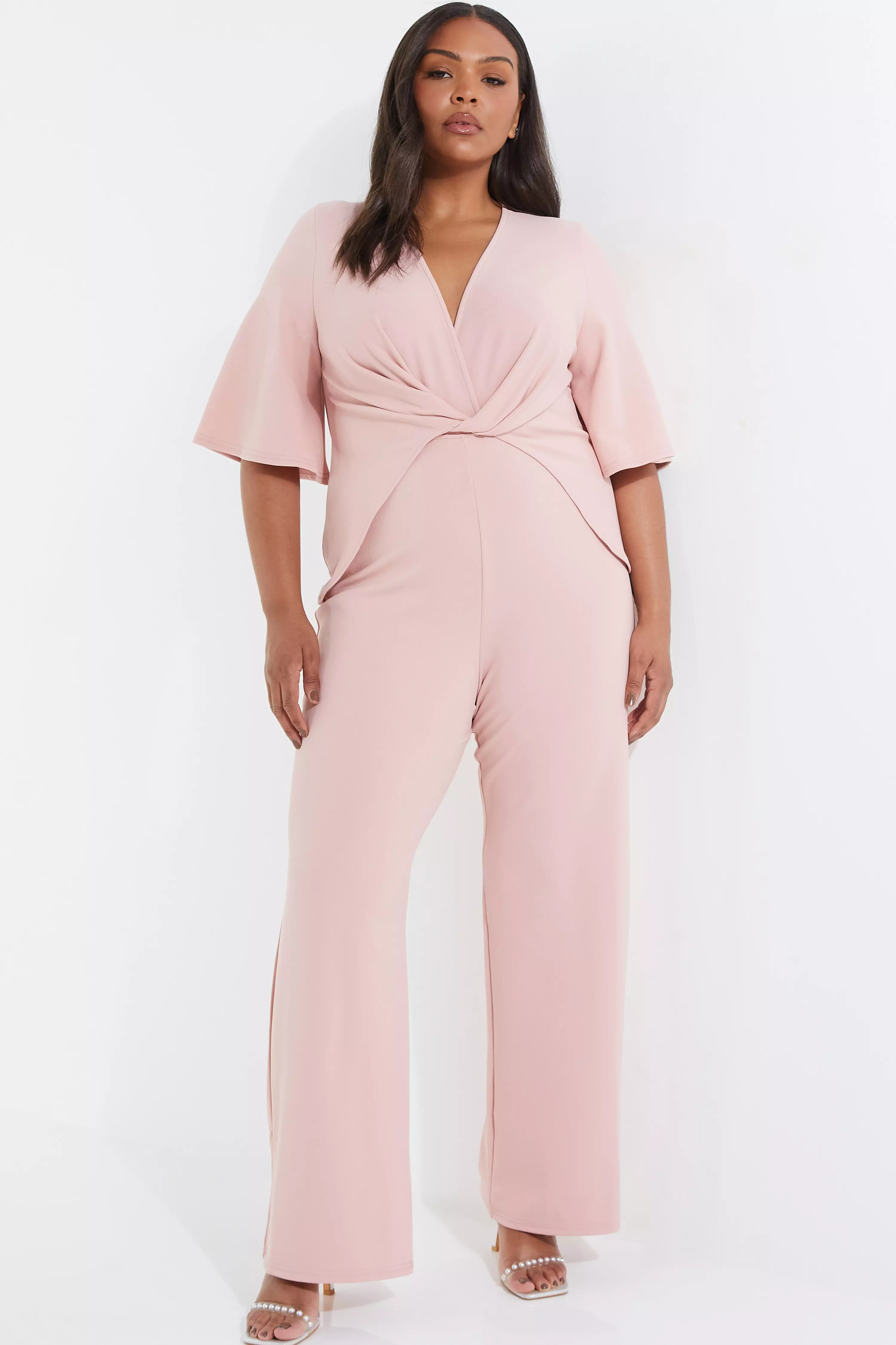 Curve Pink Twist Palazzo Jumpsuit