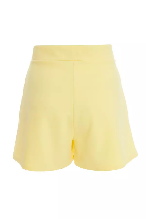 Yellow Button Tailored Shorts