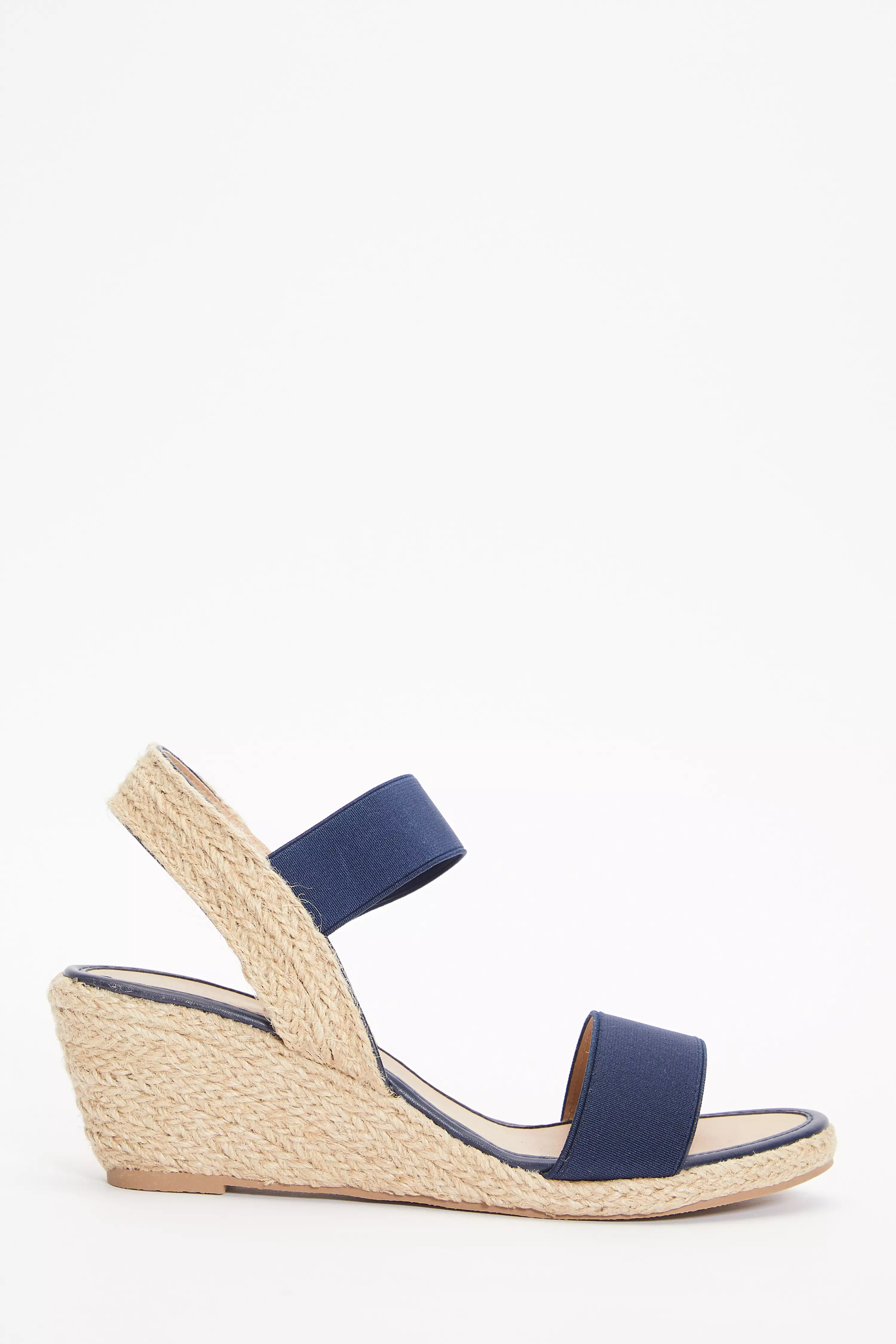 Navy Low Wedge Sandals